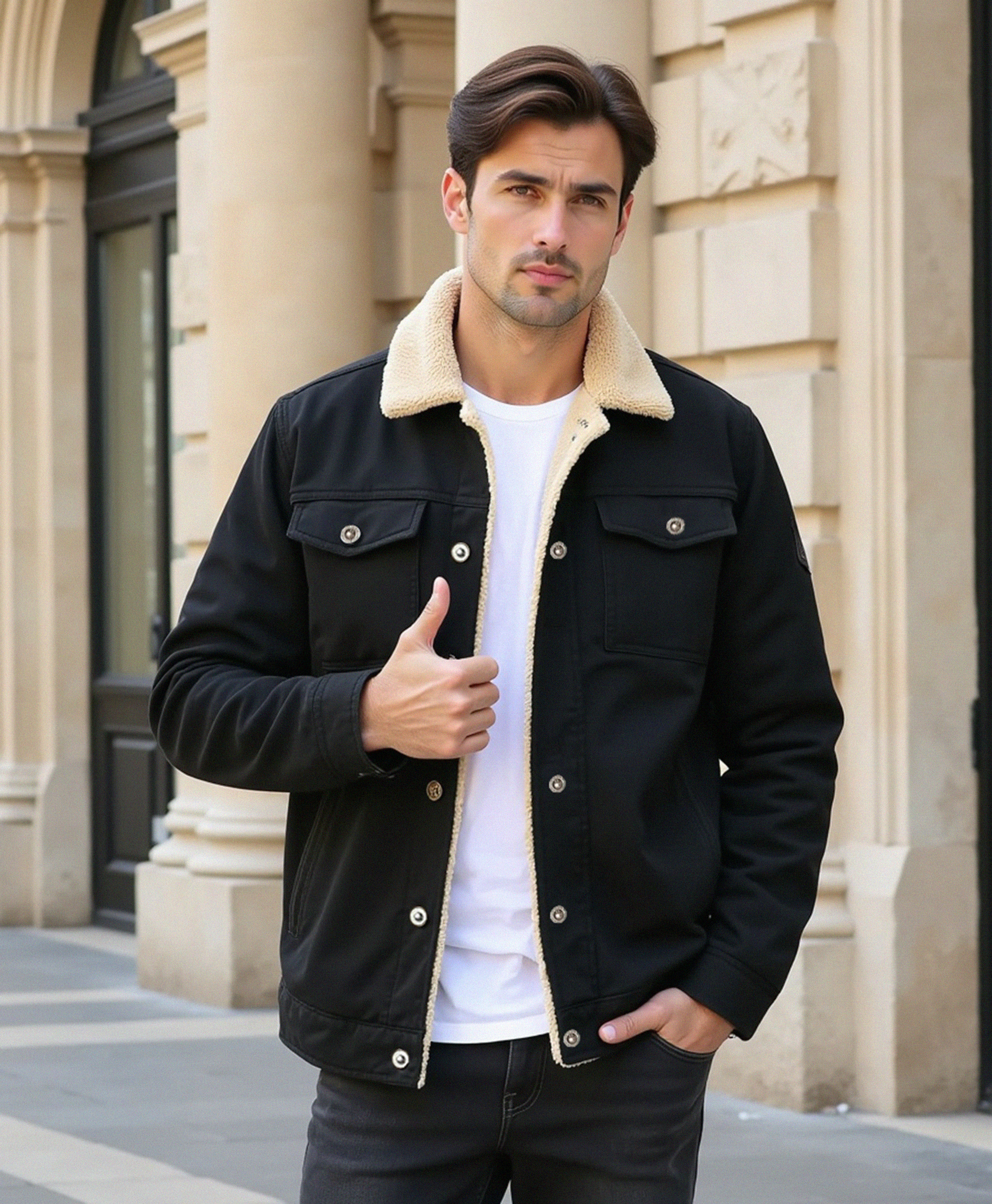 Old Aura | Men’s Clean Cut Winter Jacket with Practical Pockets