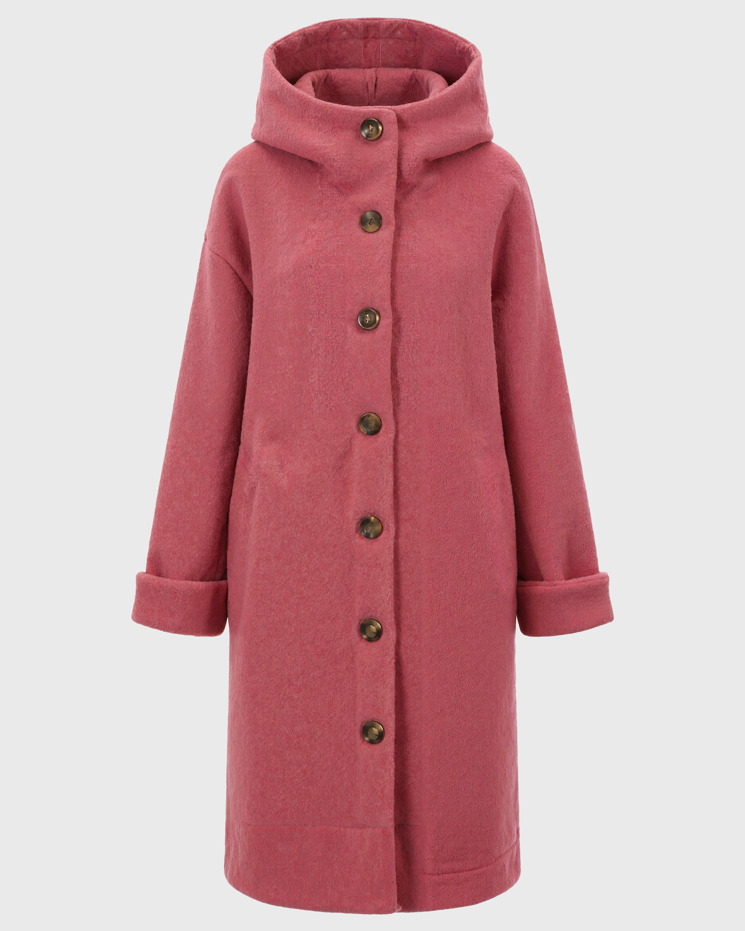 Old Aura | Women’s Hooded Thick Winter Coat with Button Closure