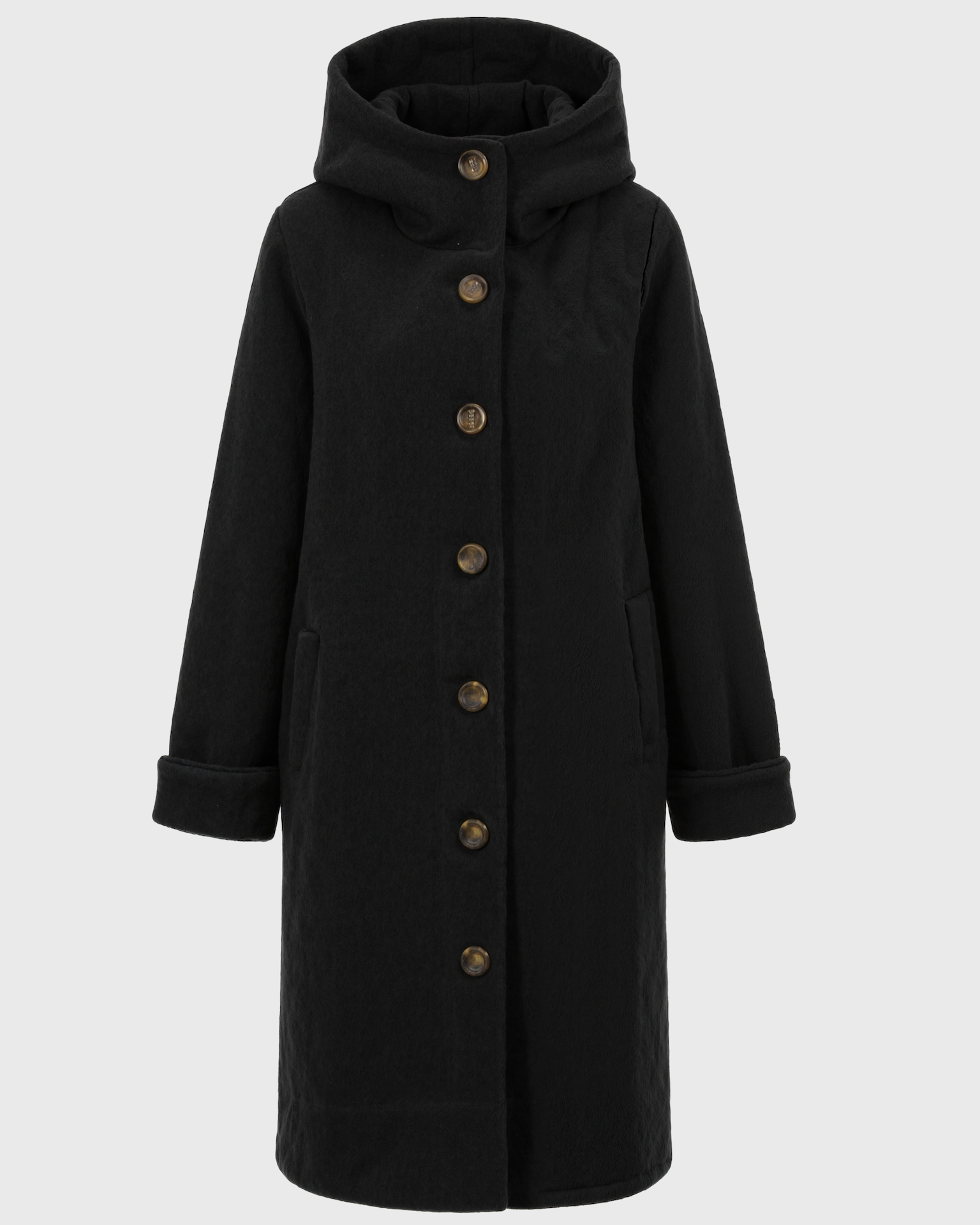 Old Aura | Women’s Hooded Thick Winter Coat with Button Closure