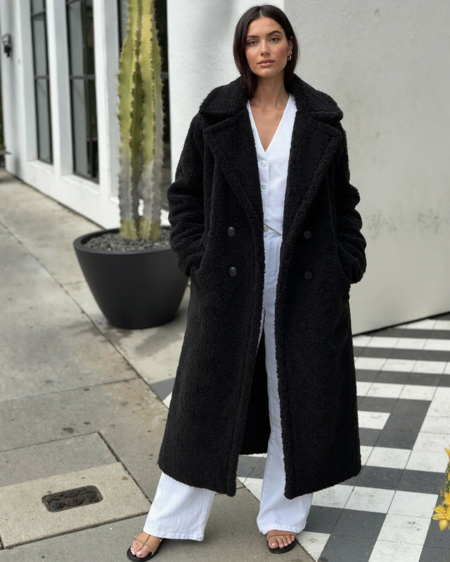 Old Aura | Women’s Long Teddy Coat with Straight Silhouette