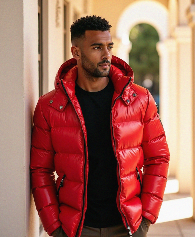 Old Aura | Men’s Puffer Jacket with Structured Hood