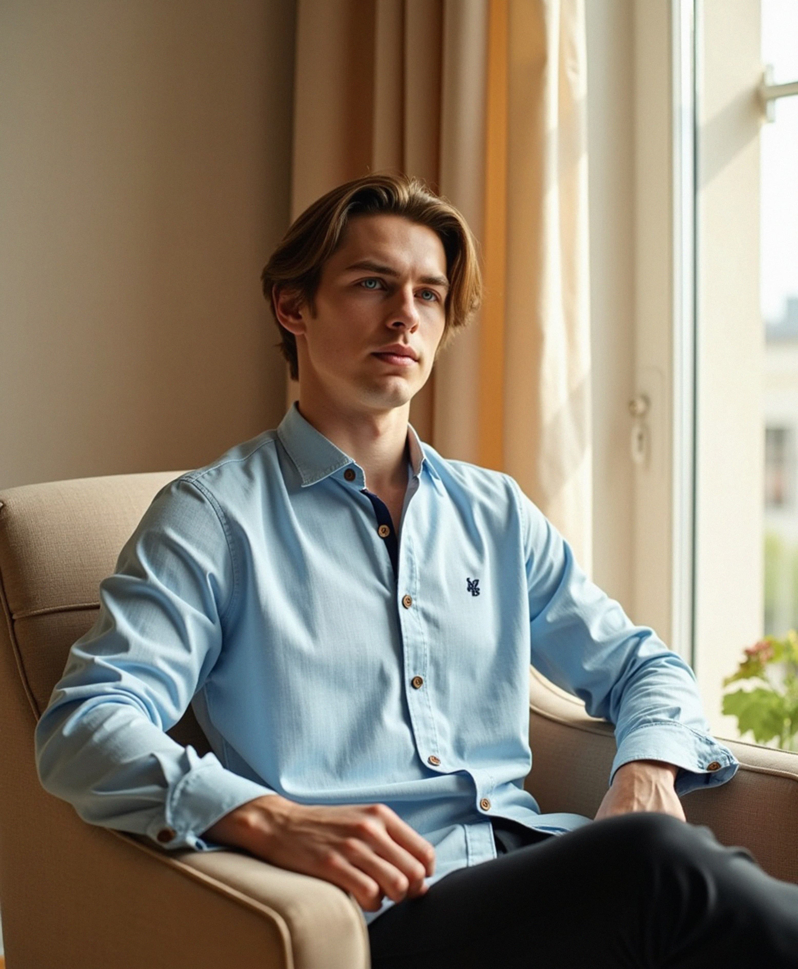 Old Aura | Men’s Collared Shirt with Button Placket