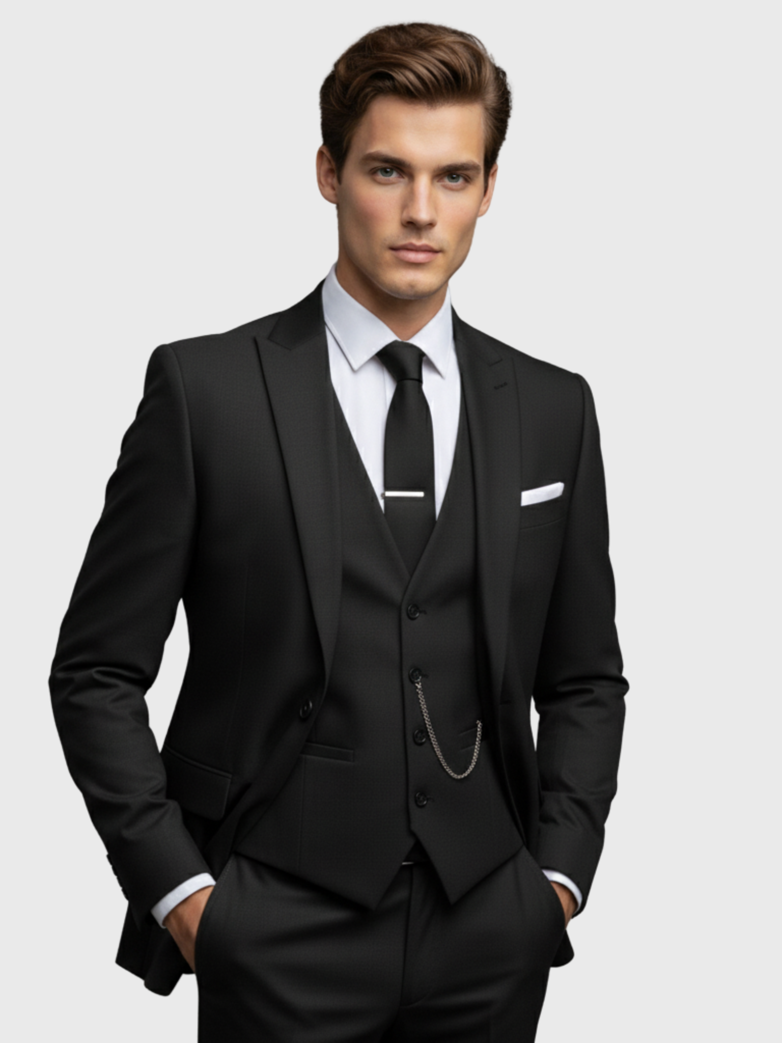 Old Aura | Men’s Modern-Cut Three-Piece Suit with Jacket, Vest and Trousers