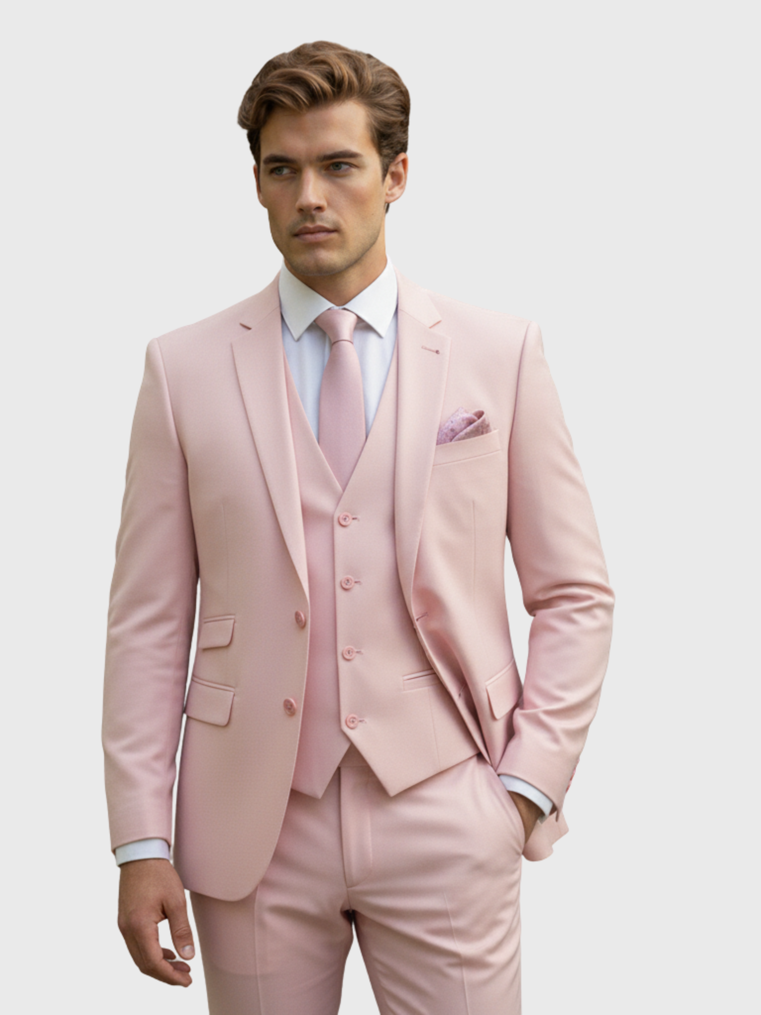 Old Aura | Men’s Modern-Cut Three-Piece Suit with Jacket, Vest and Trousers