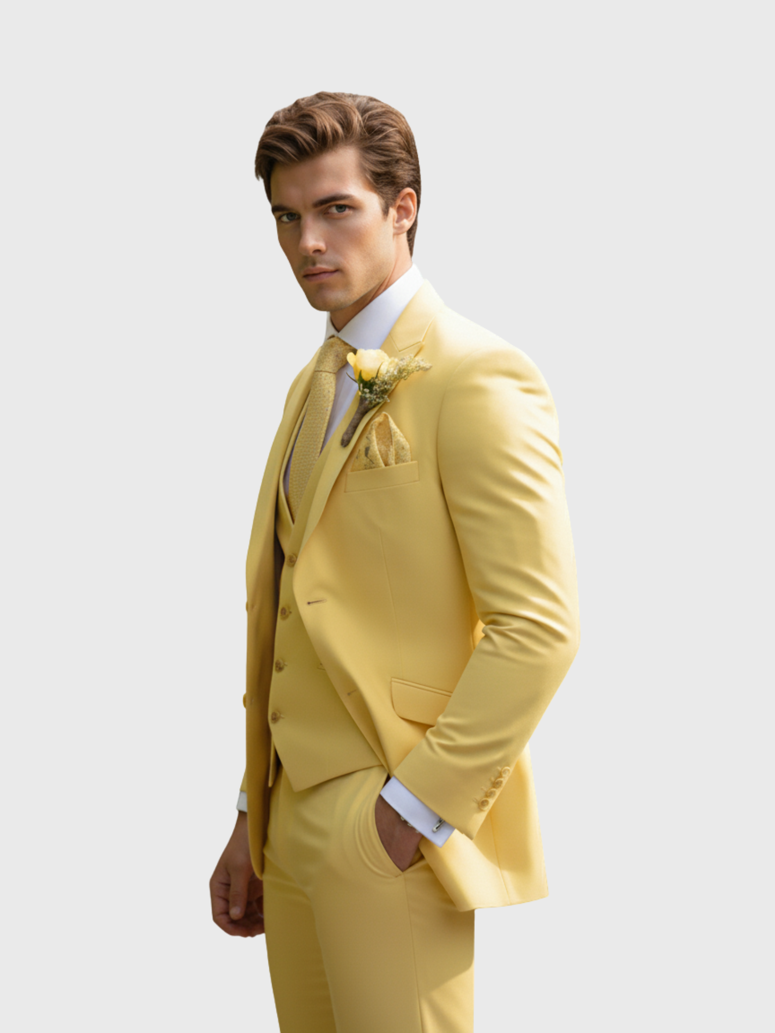 Old Aura | Men’s Modern-Cut Three-Piece Suit with Jacket, Vest and Trousers