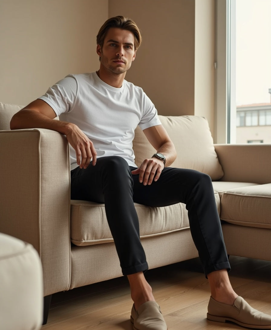 Old Aura | Men’s Stretch Trousers with Slim Cut