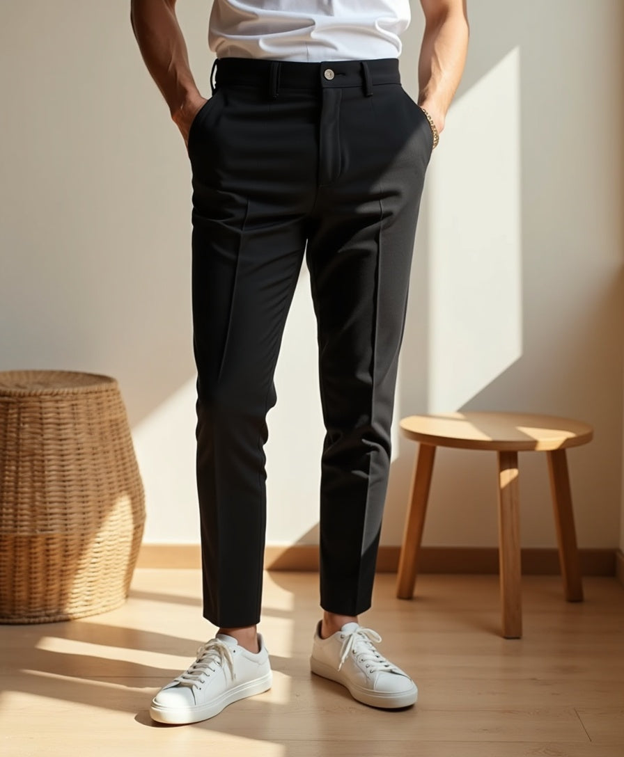 Old Aura | Men’s Stretch Trousers with Slim Cut