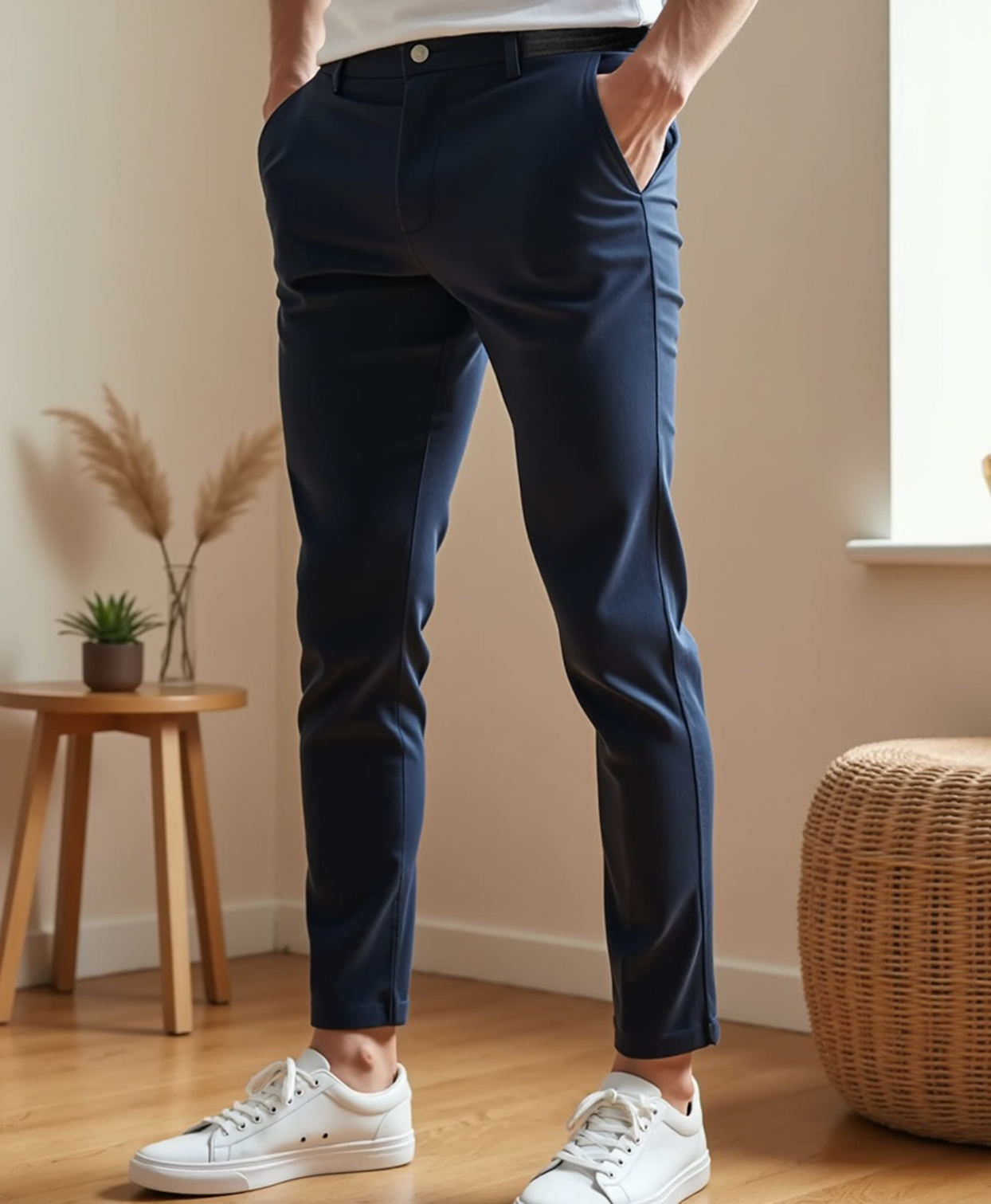 Old Aura | Men’s Stretch Trousers with Slim Cut