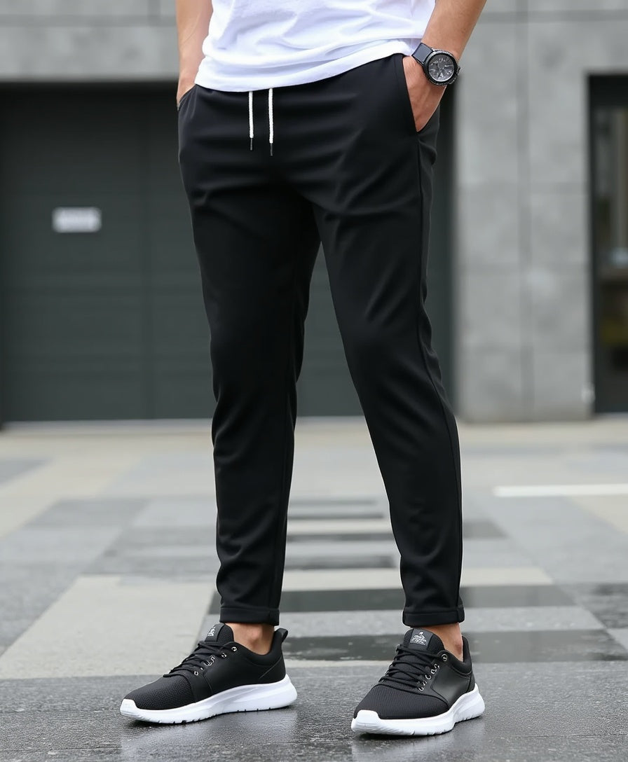 Old Aura | Men’s Tapered-Leg Trousers with Drawstring Waistband