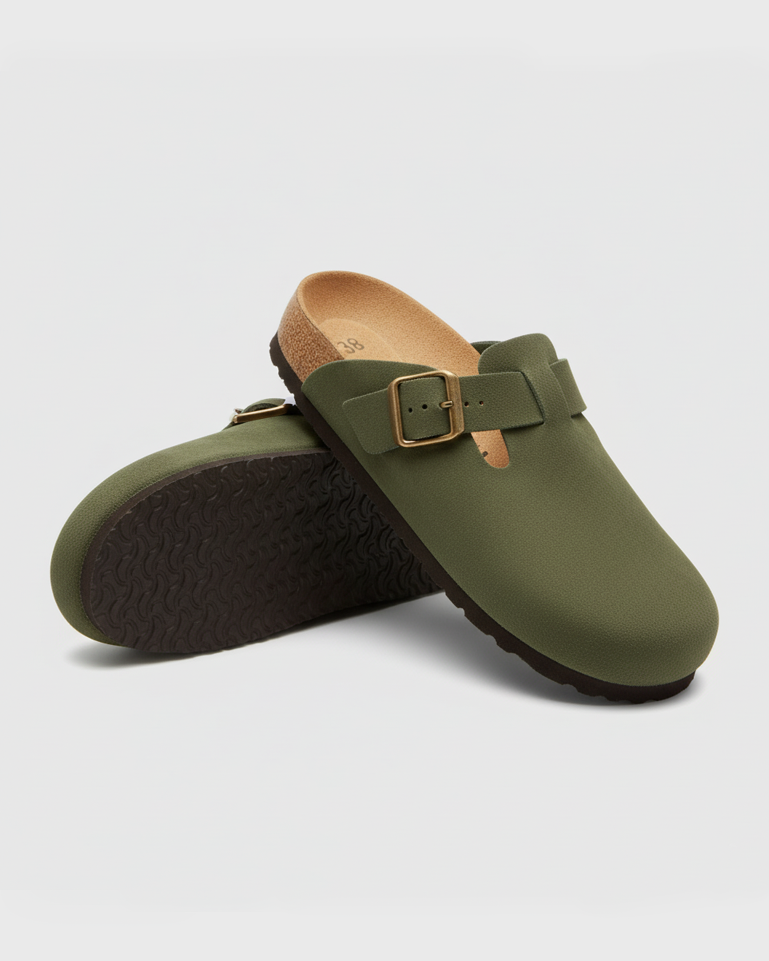 Old Aura | Women’s Suede Cork Slippers with Adjustable Straps