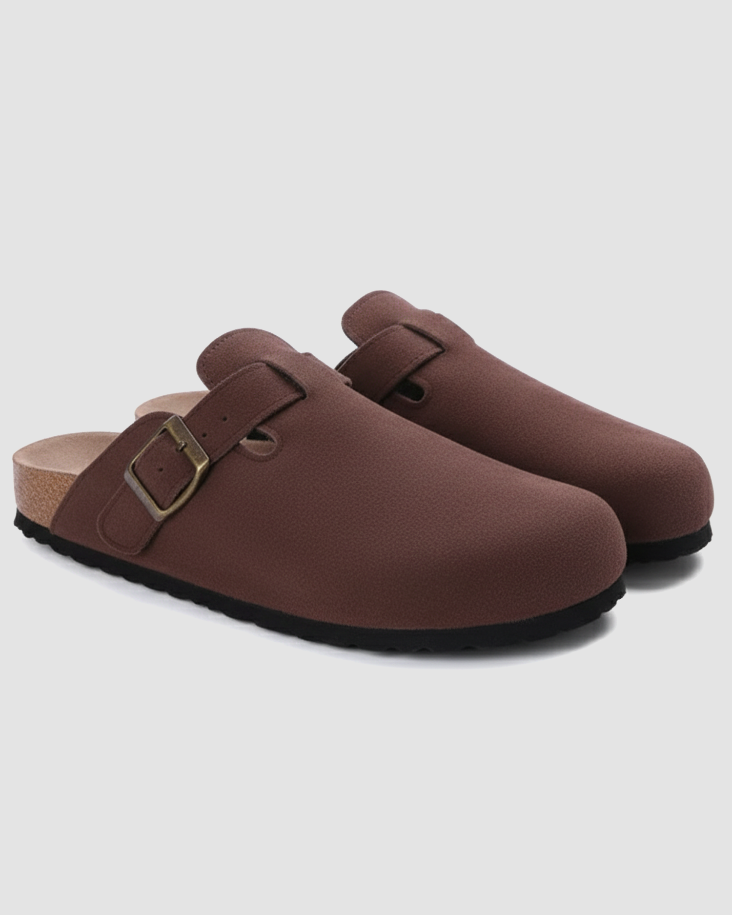 Old Aura | Women’s Suede Cork Slippers with Adjustable Straps