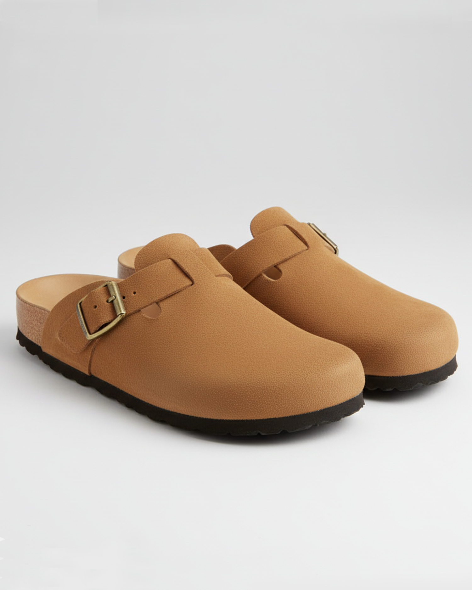 Old Aura | Women’s Suede Cork Slippers with Adjustable Straps