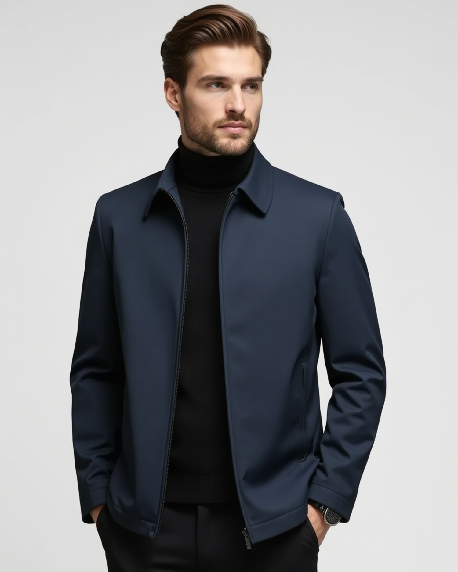 Old Aura | Men’s Casual Jacket with High Collar