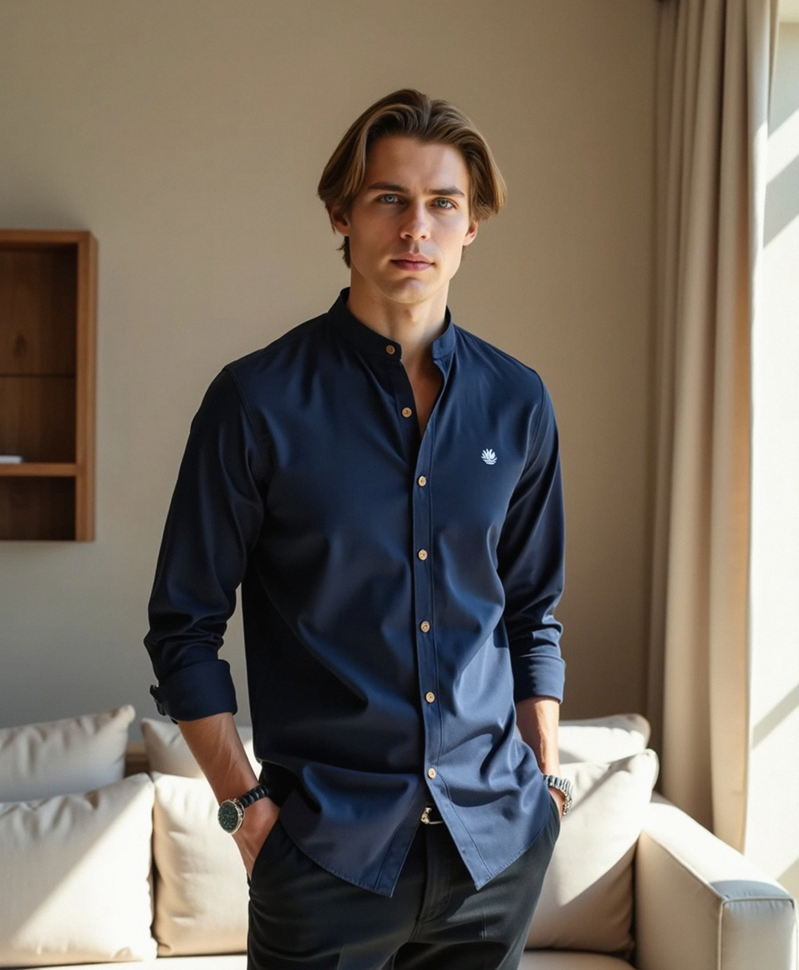 Old Aura | Men’s Collared Shirt with Button Placket