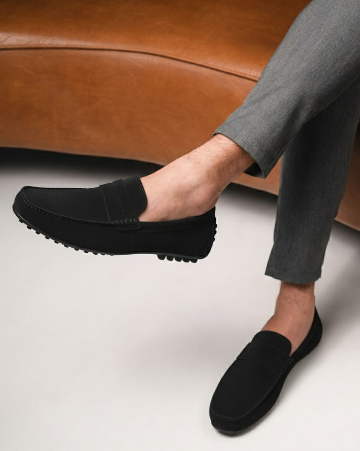 Old Aura | Men’s Elegant Suede Loafers with Soft Interior
