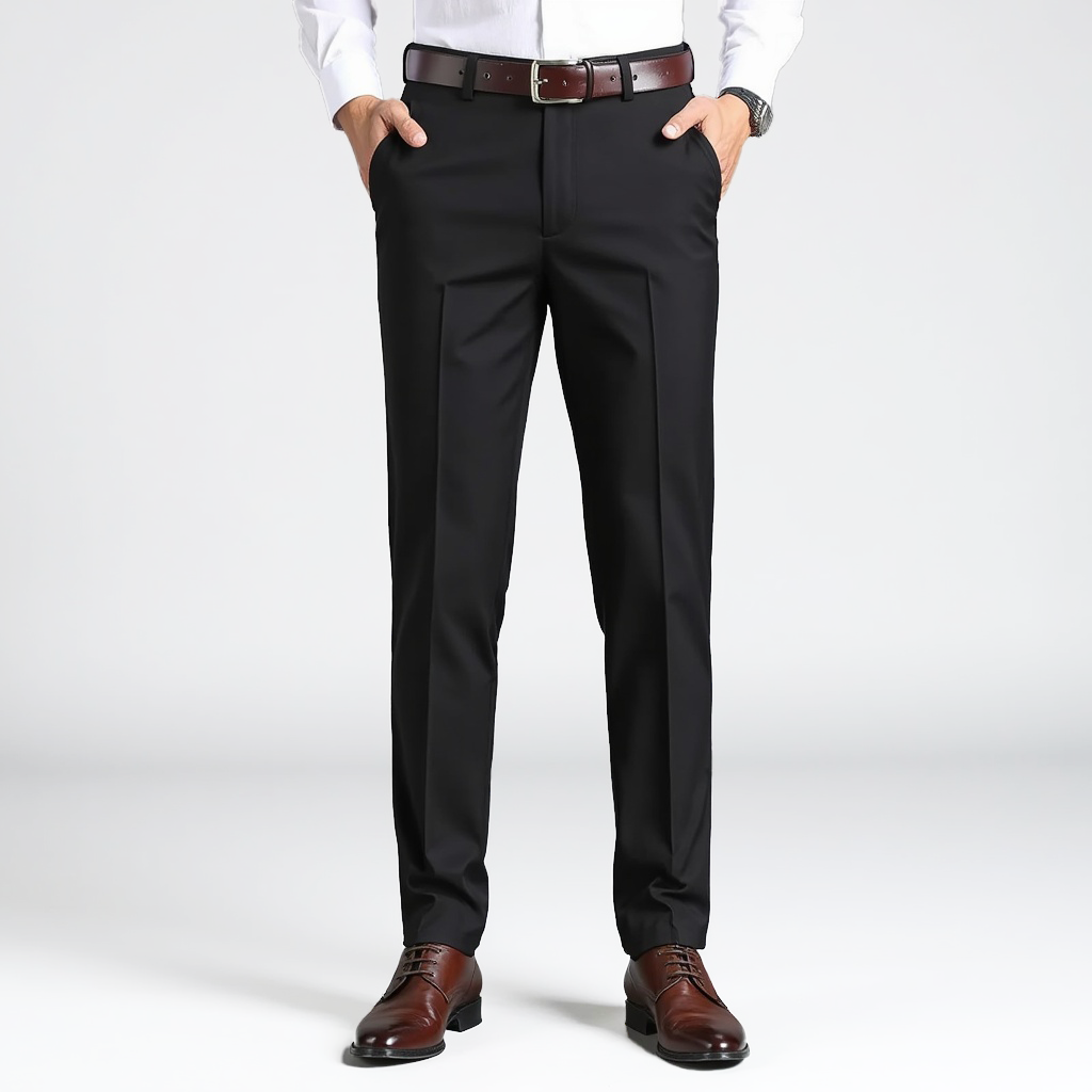 Old Aura | Men’s High Stretch Smart Casual Pants with Ankle-Length Cut