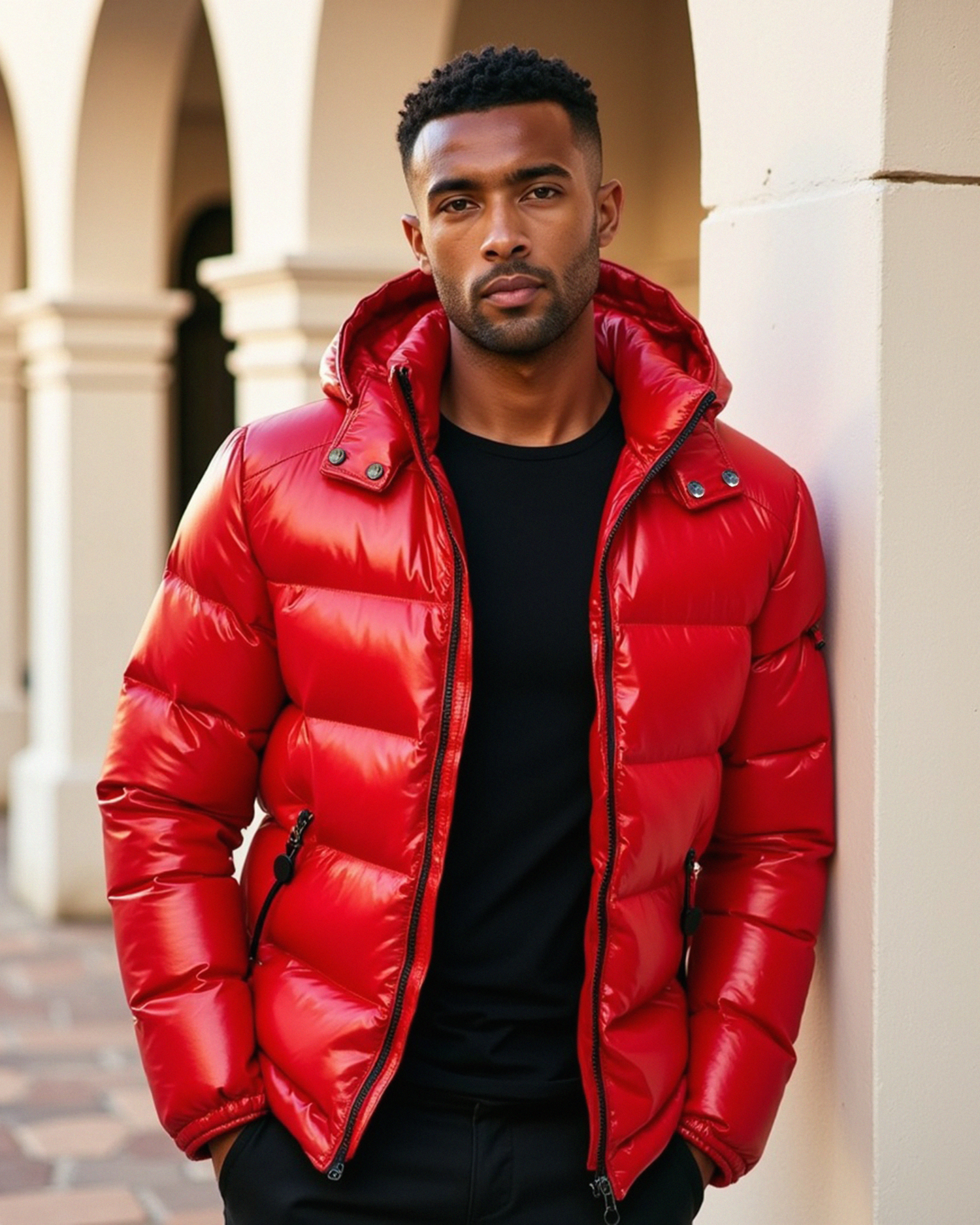Old Aura | Men’s Puffer Jacket with Structured Hood