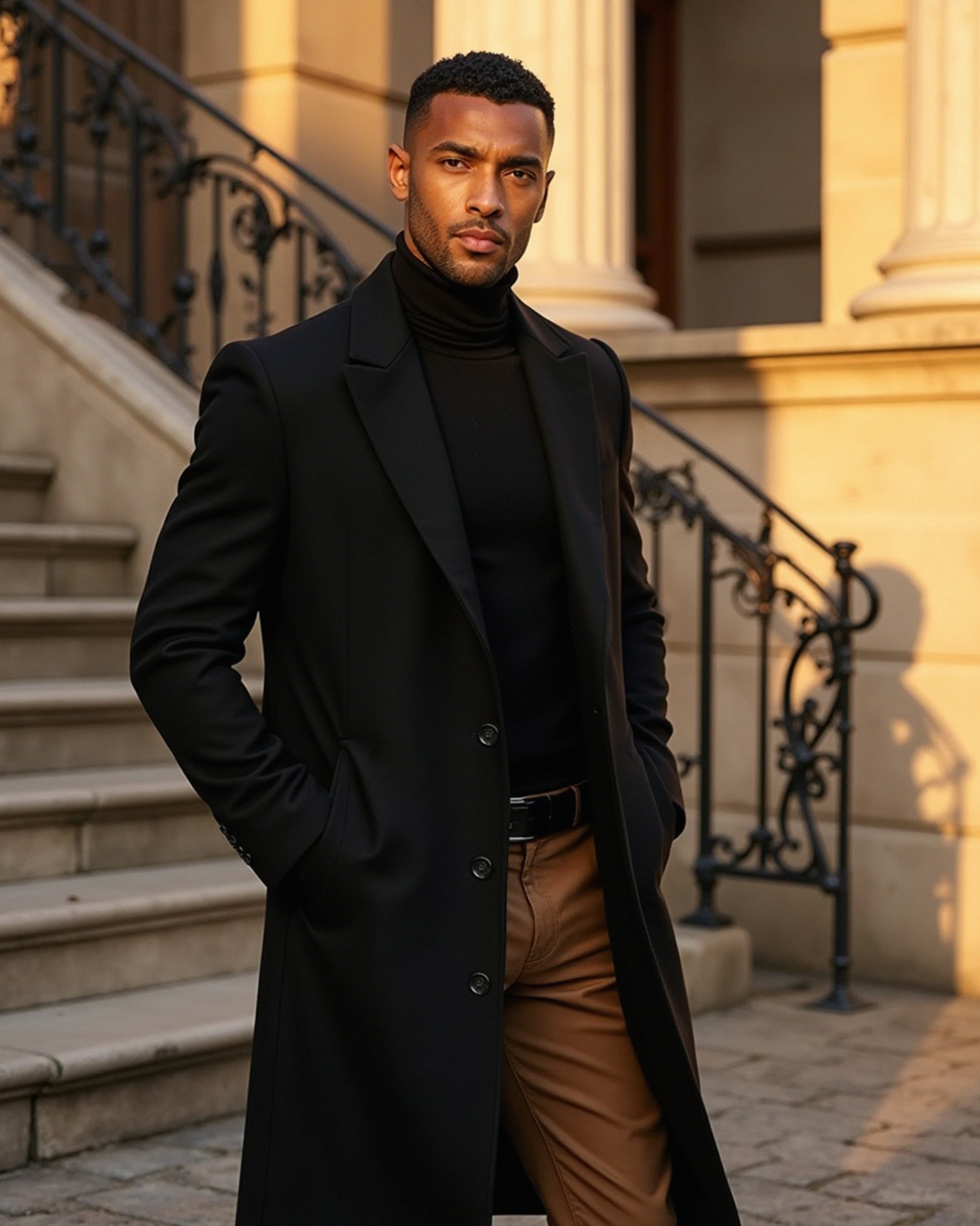 Old Aura | Men’s Tailored Fit Overcoat with Lined Interior