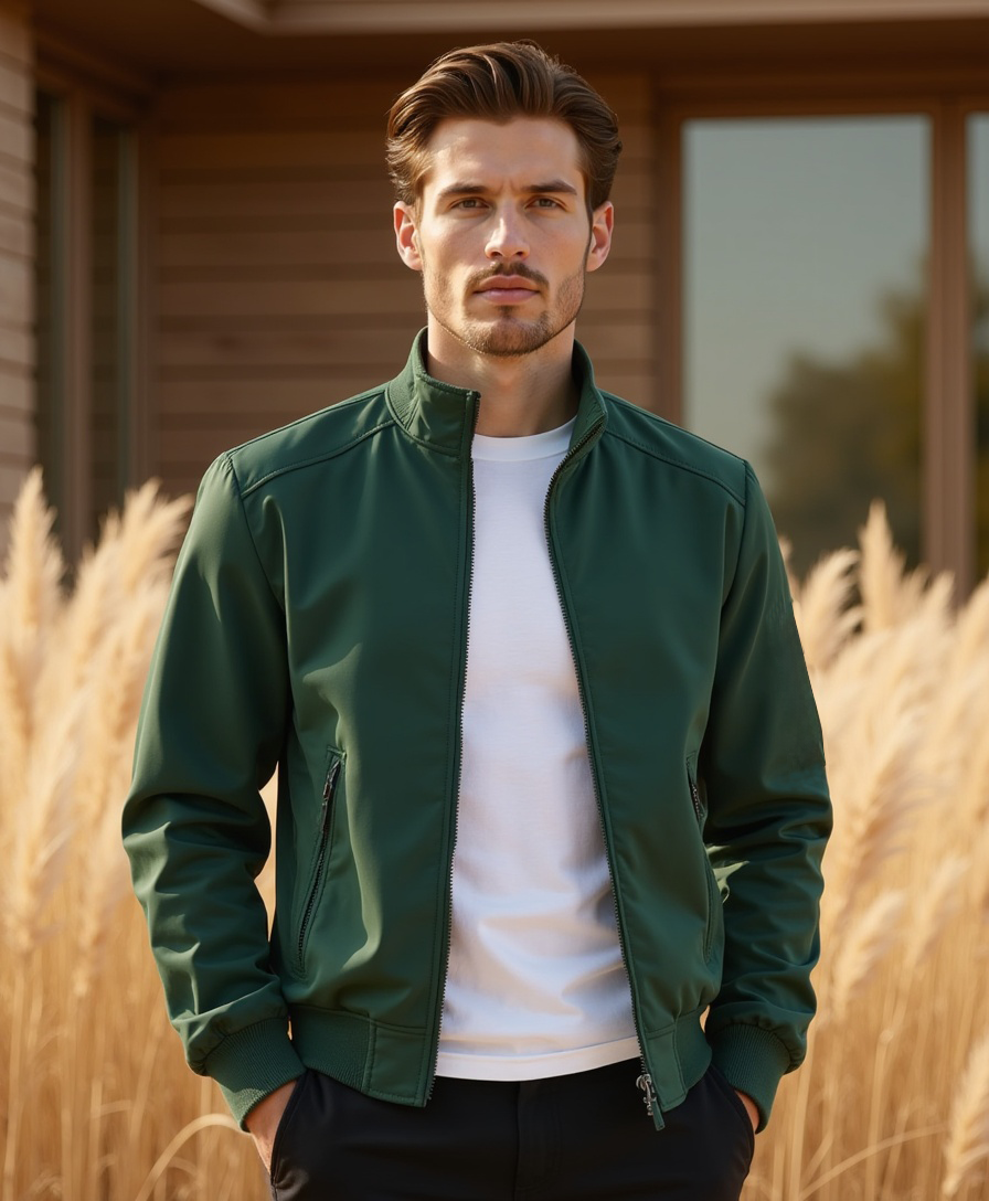 Old Aura | Men’s Wind-Resistant Jacket with Zip Closure