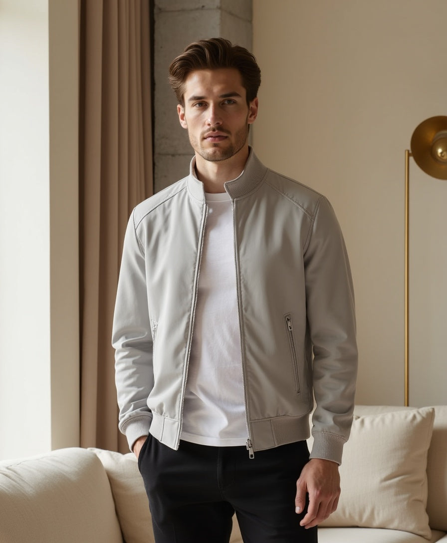 Old Aura | Men’s Wind-Resistant Jacket with Zip Closure