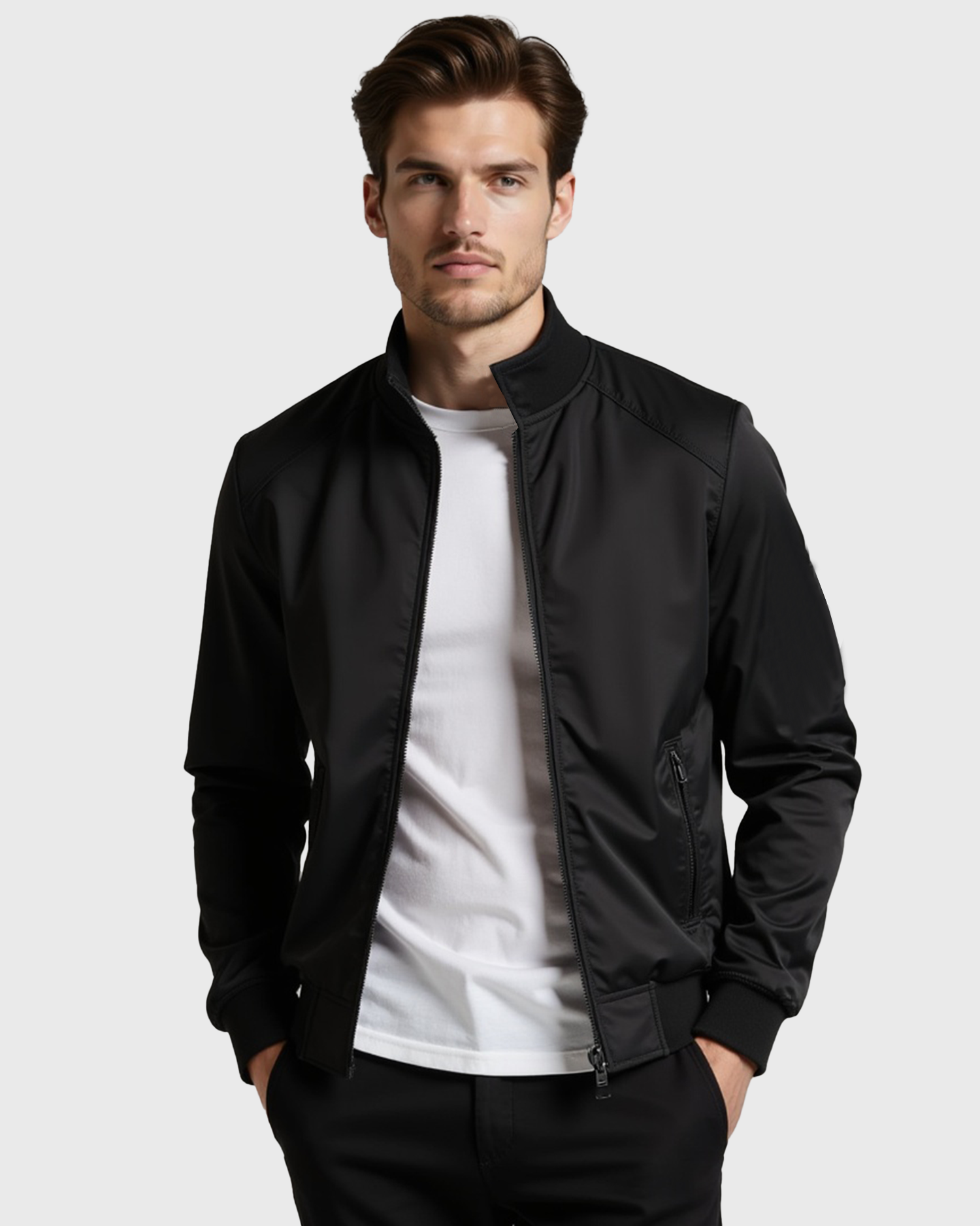 Old Aura | Men’s Wind-Resistant Jacket with Zip Closure