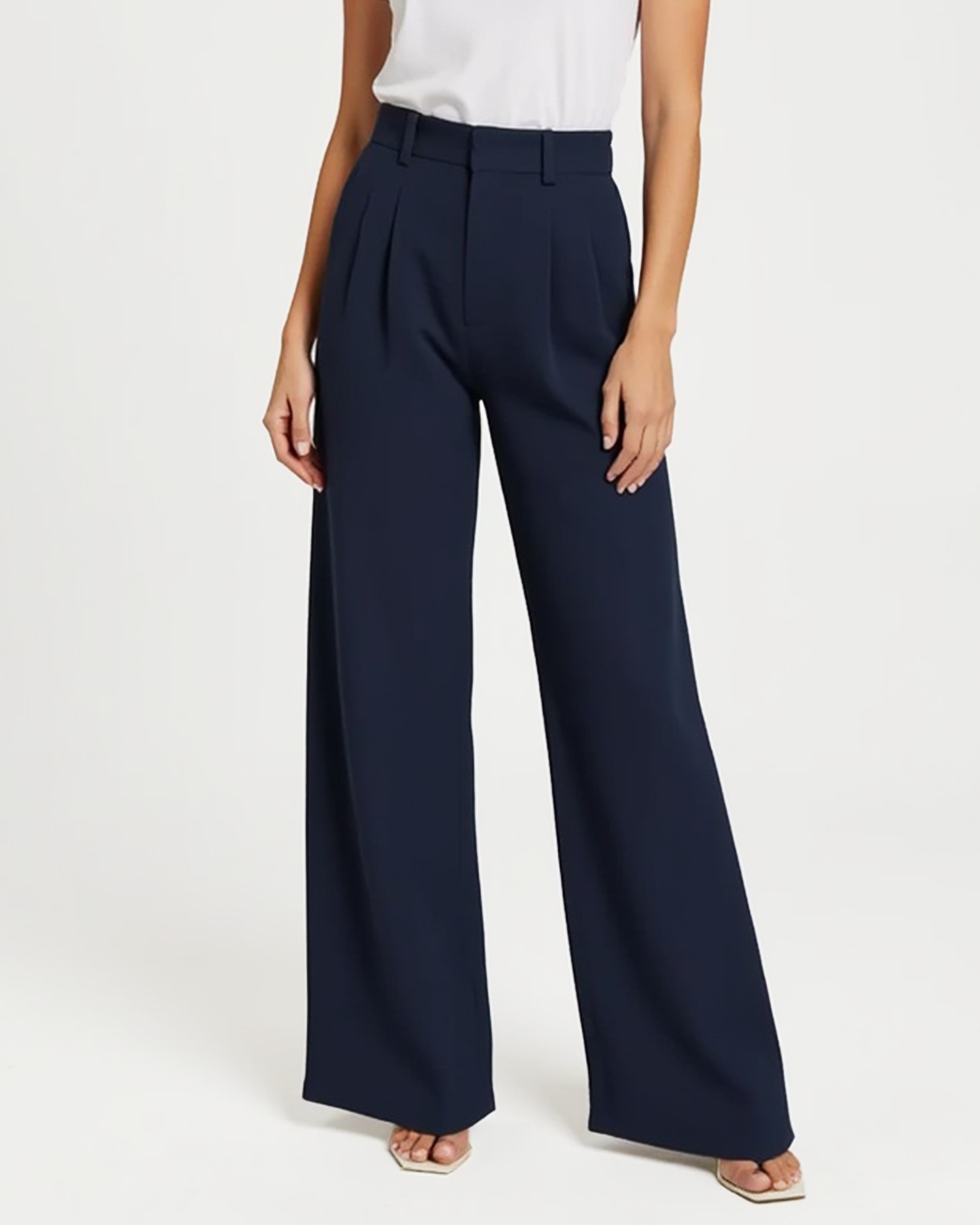 Old Aura | Women’s High-Waisted Wide Leg Pants with Figure-Flattering Cut