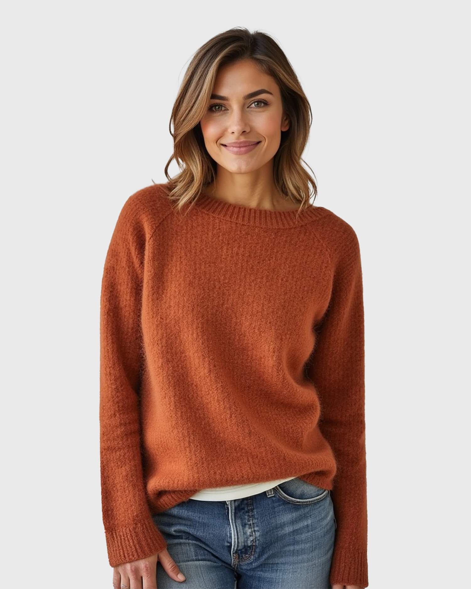 Old Aura | Women’s Loose Fit Sweater with Wide Round Neck