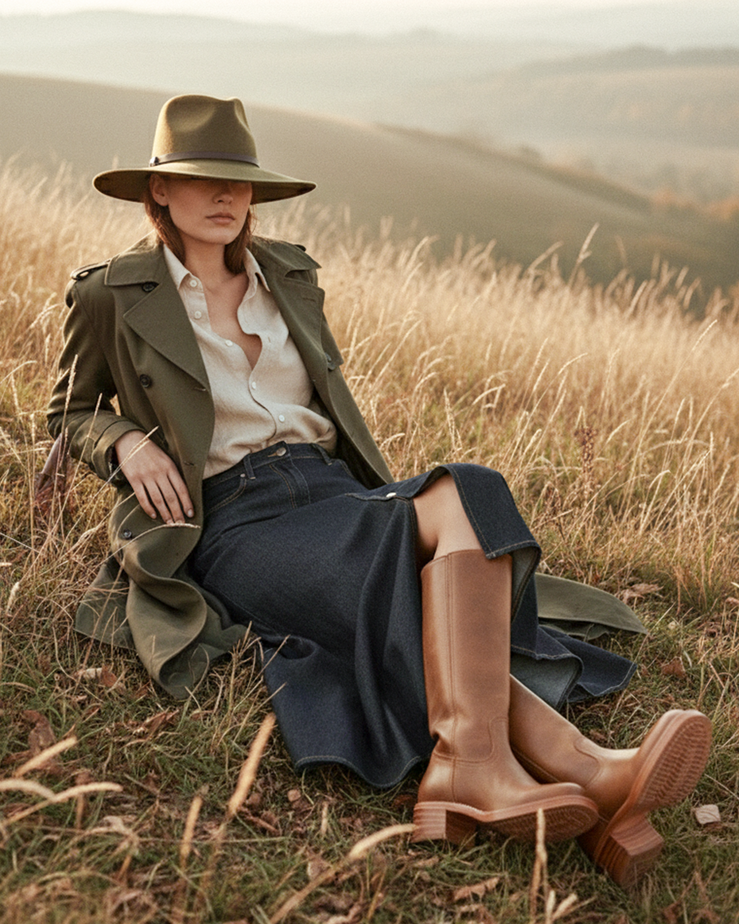 Old Aura | Women’s Slim Fit Knee-High Boots with Structured Sole