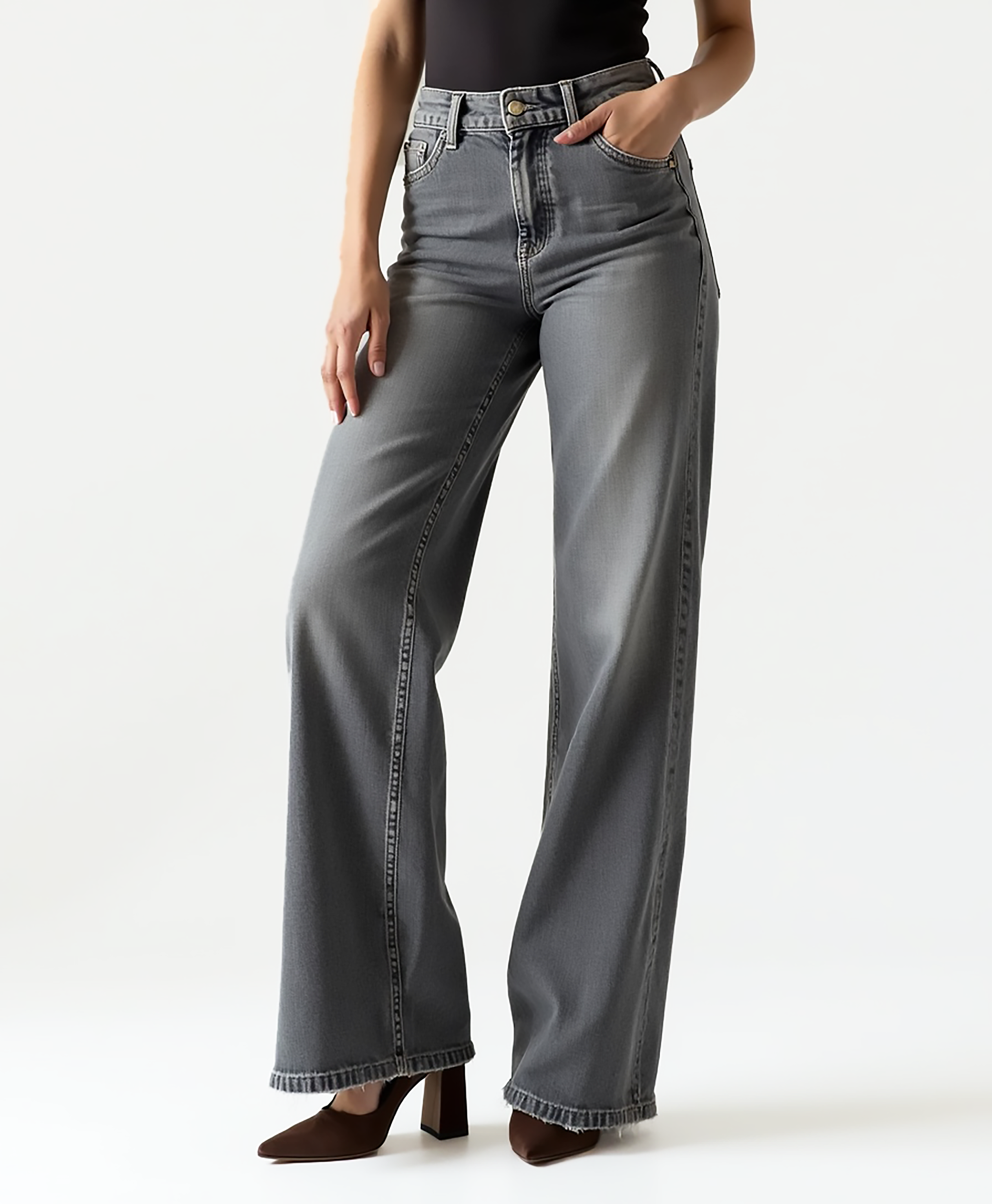 Old Aura | Women’s Wide-Leg Denim Jeans with Relaxed Fit