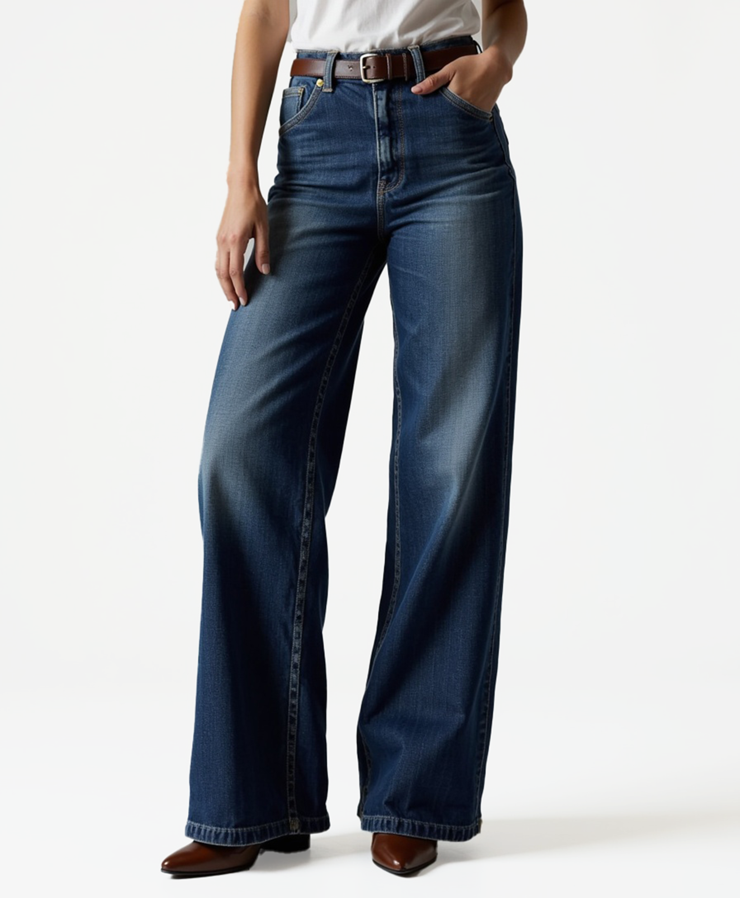 Old Aura | Women’s Wide-Leg Denim Jeans with Relaxed Fit
