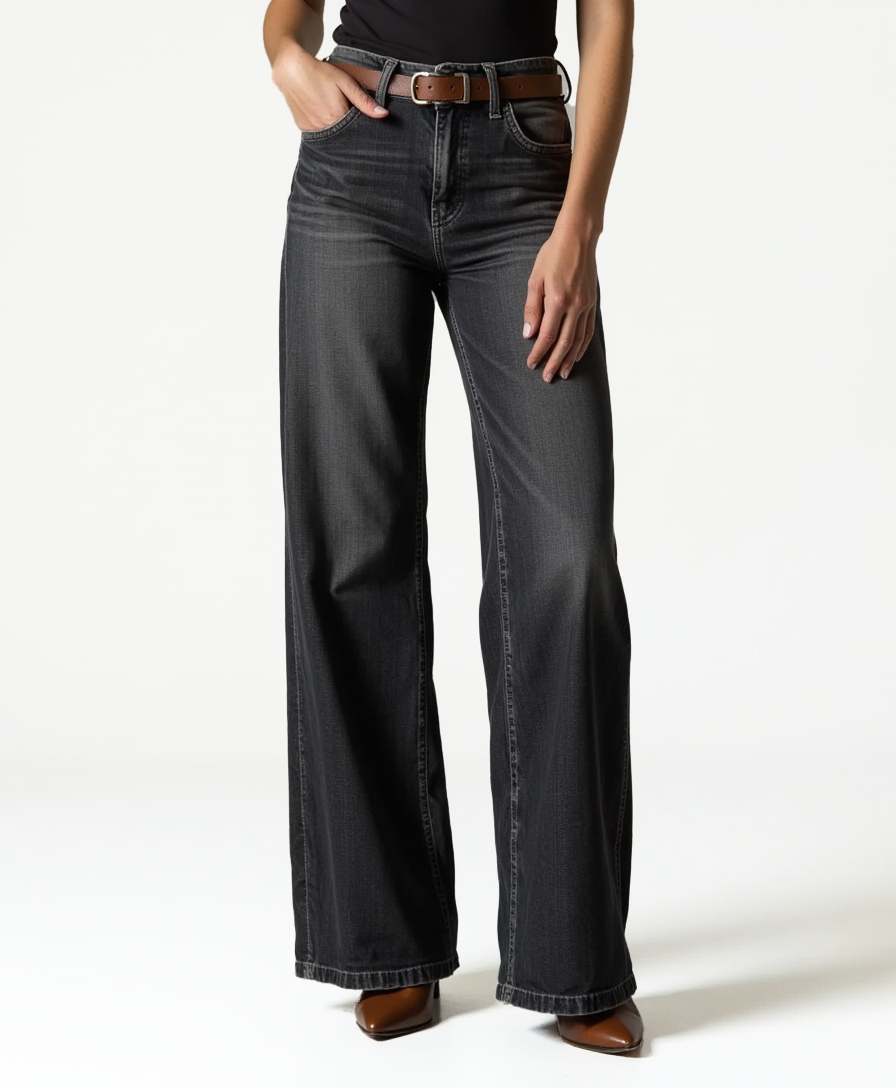 Old Aura | Women’s Wide-Leg Denim Jeans with Relaxed Fit