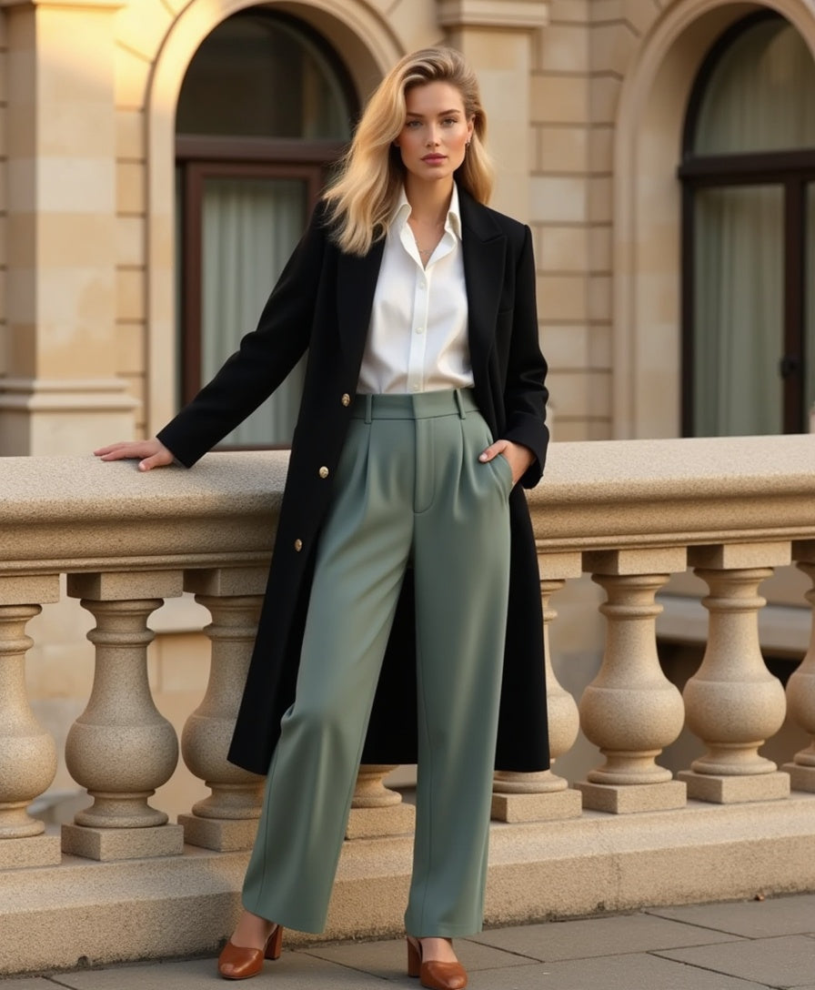 Old Aura | Women’s Wide-Leg Trousers with Tailored Waistband