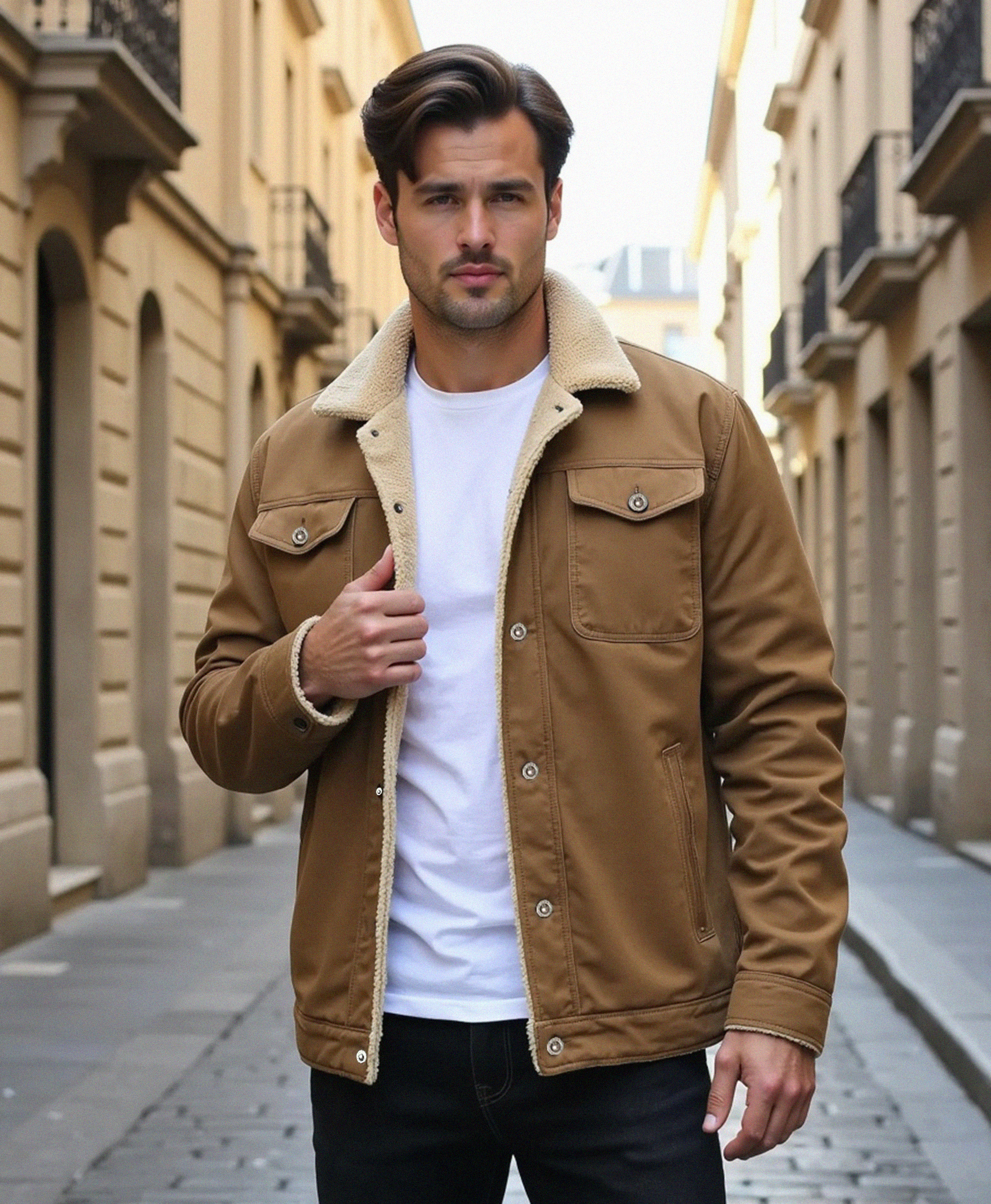 Old Aura | Men’s Clean Cut Winter Jacket with Practical Pockets