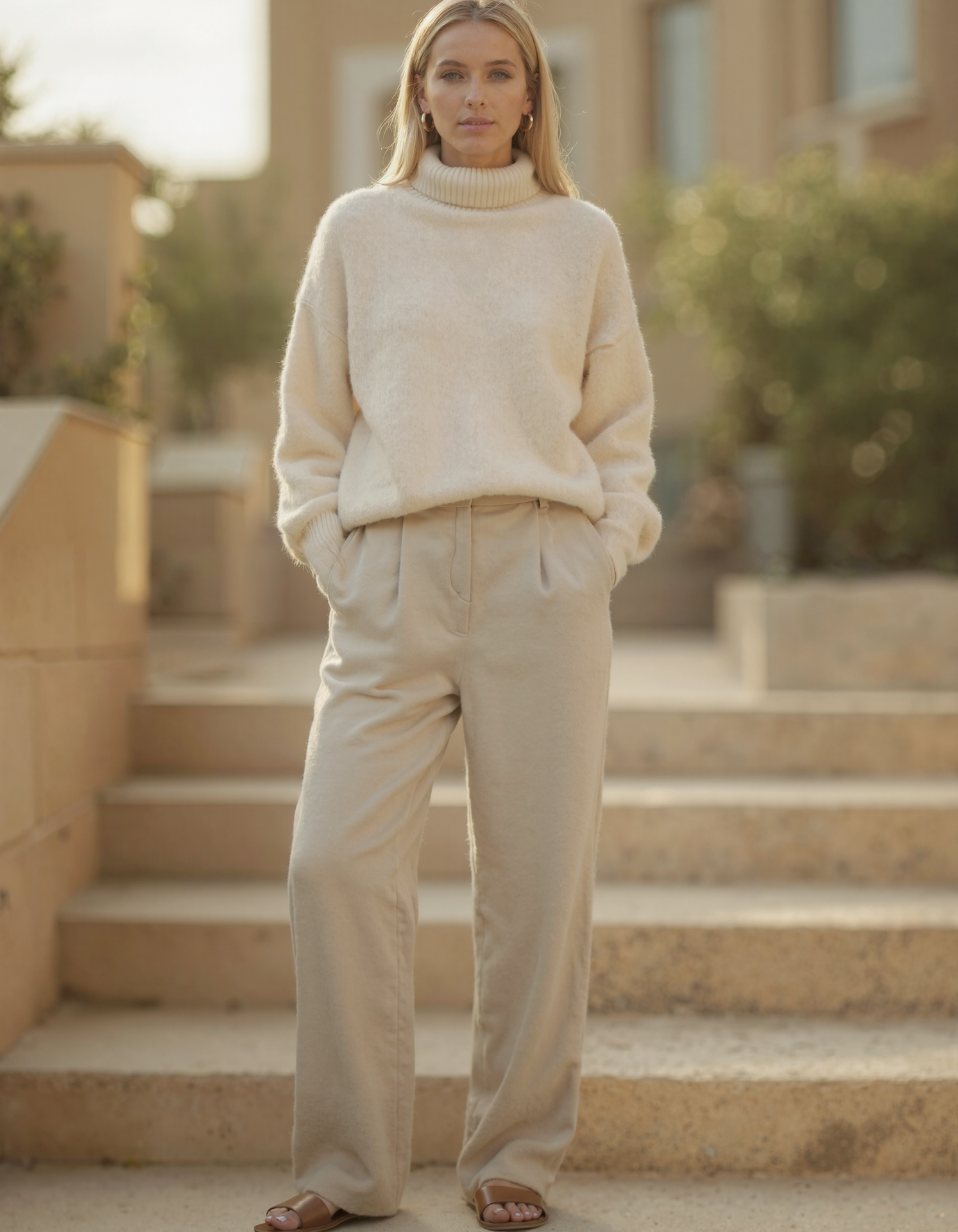 Old Aura | Women’s Loose Fit Turtleneck Sweater with Ribbed Trim