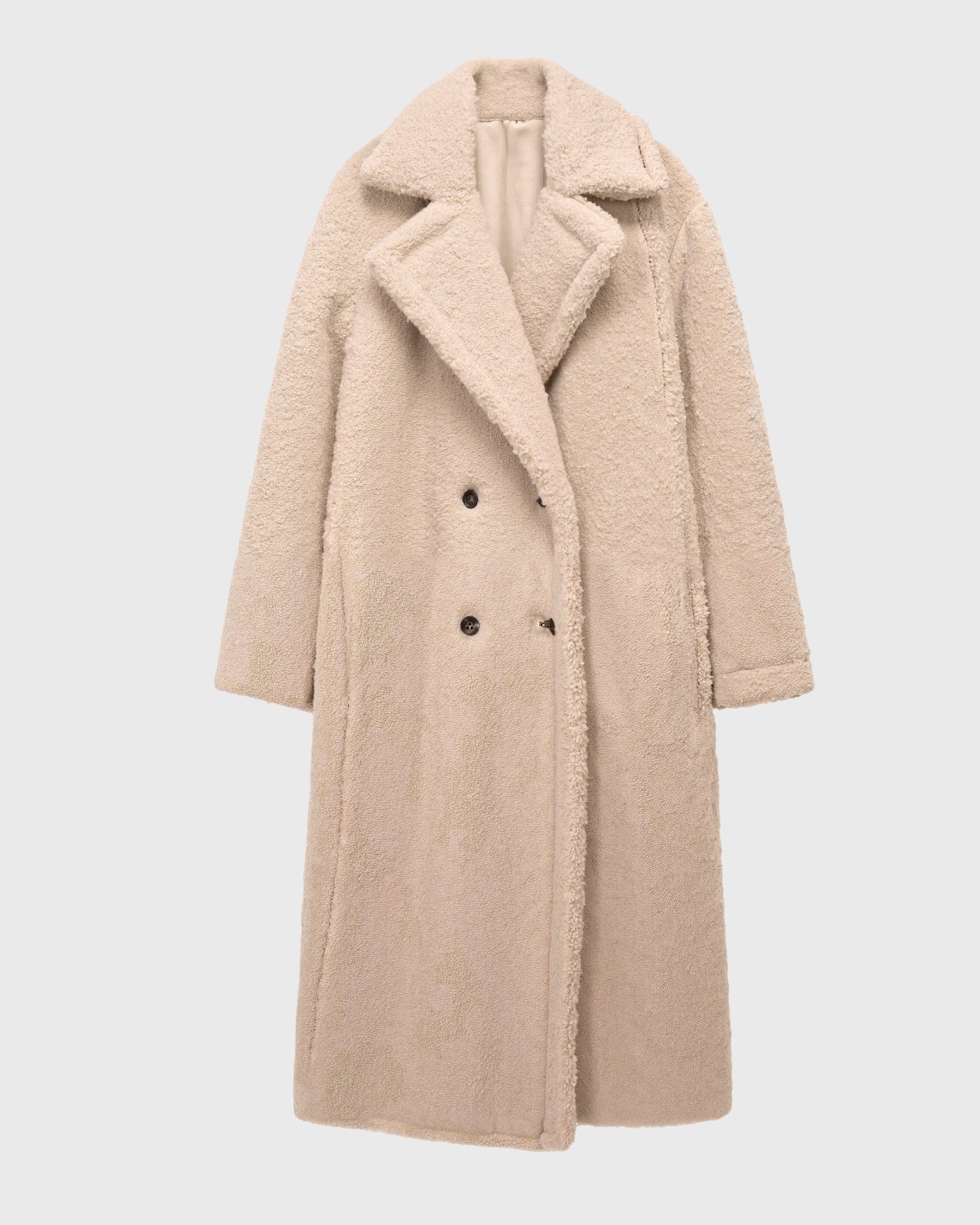 Old Aura | Women’s Long Teddy Coat with Straight Silhouette