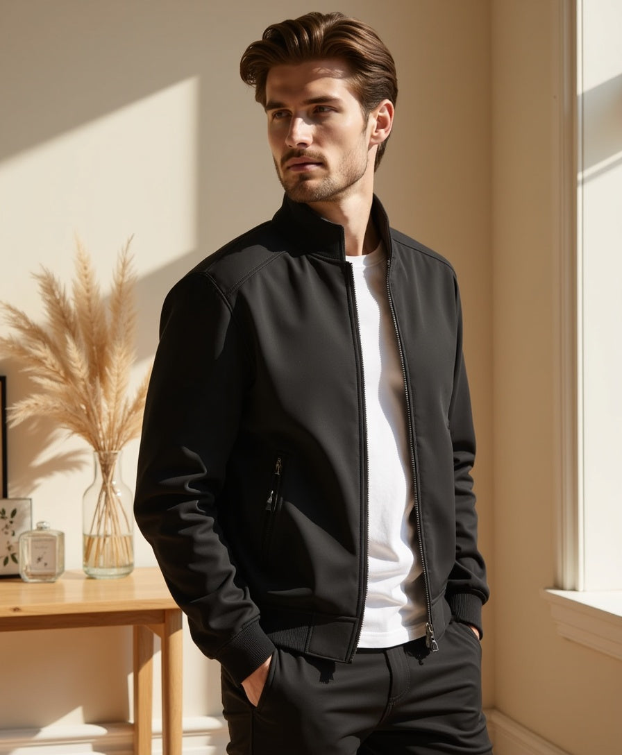 Old Aura | Men’s Wind-Resistant Jacket with Zip Closure