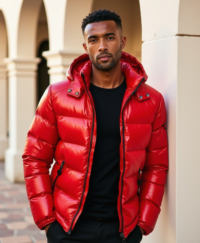 Old Aura | Men’s Puffer Jacket with Structured Hood