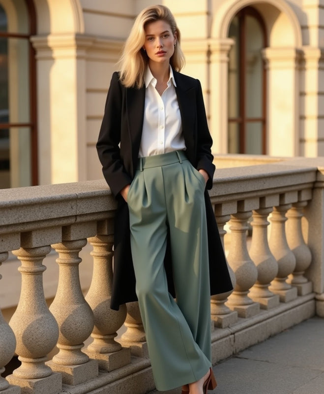 Old Aura | Women’s Wide-Leg Trousers with Tailored Waistband