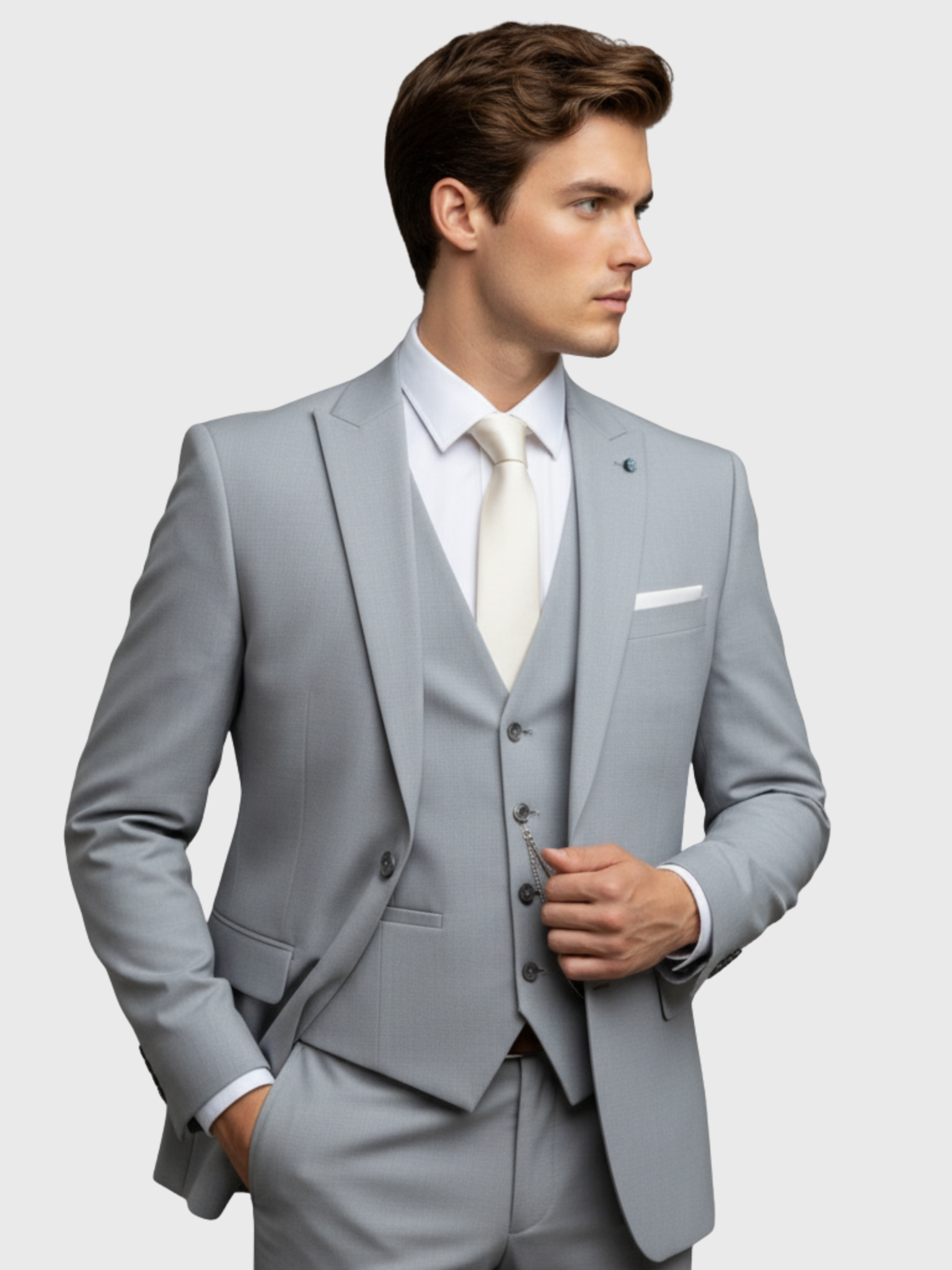 Old Aura | Men’s Modern-Cut Three-Piece Suit with Jacket, Vest and Trousers