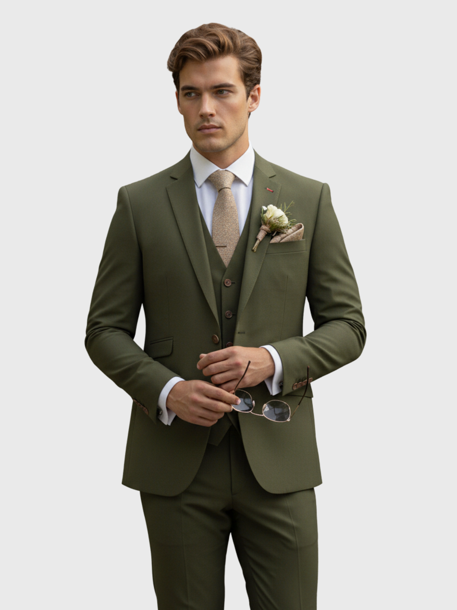 Old Aura | Men’s Modern-Cut Three-Piece Suit with Jacket, Vest and Trousers