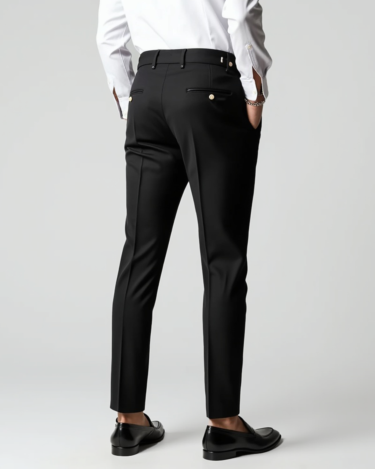 Old Aura | Men’s Pleated Front Dress Trousers with Belt Loops