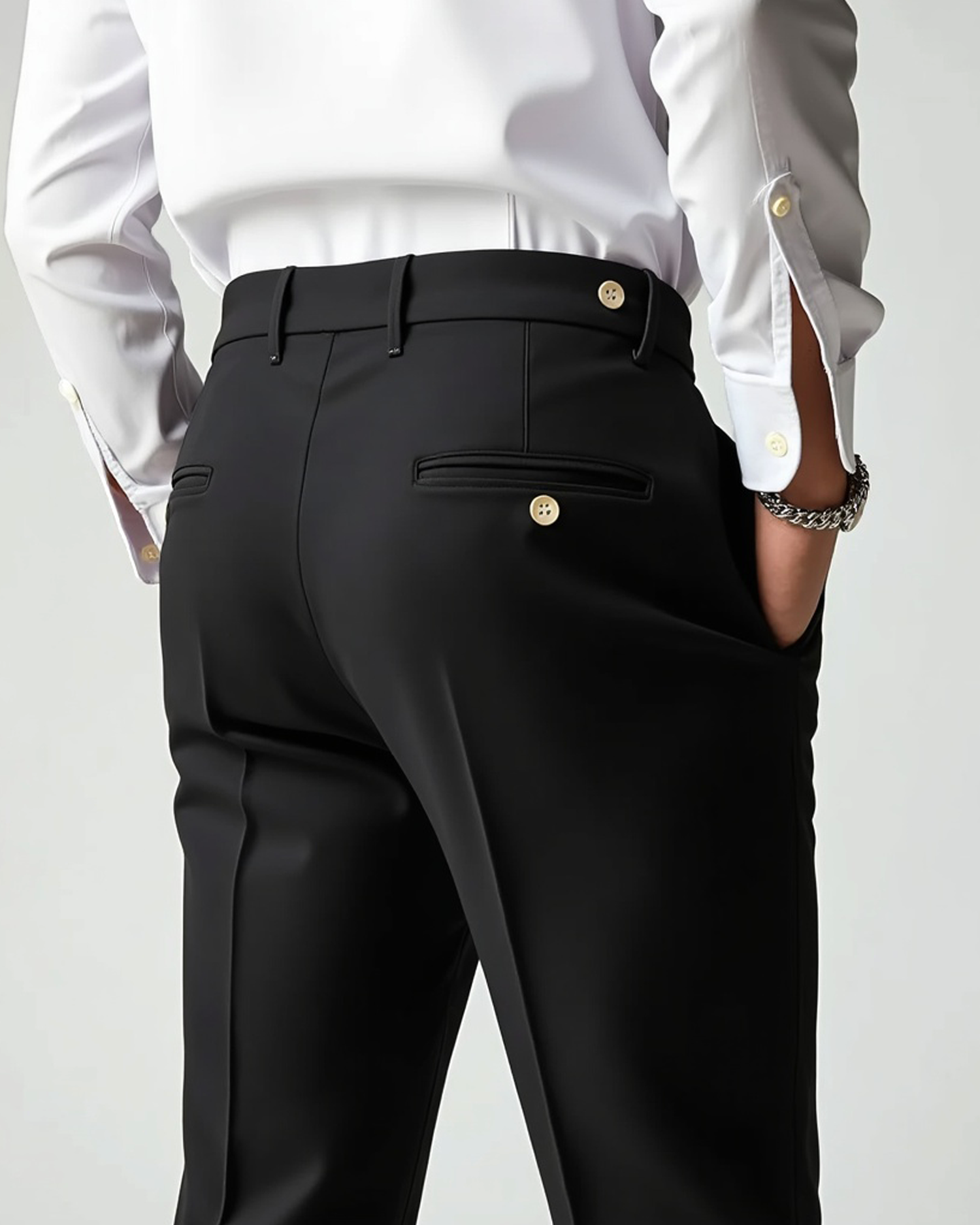 Old Aura | Men’s Pleated Front Dress Trousers with Belt Loops