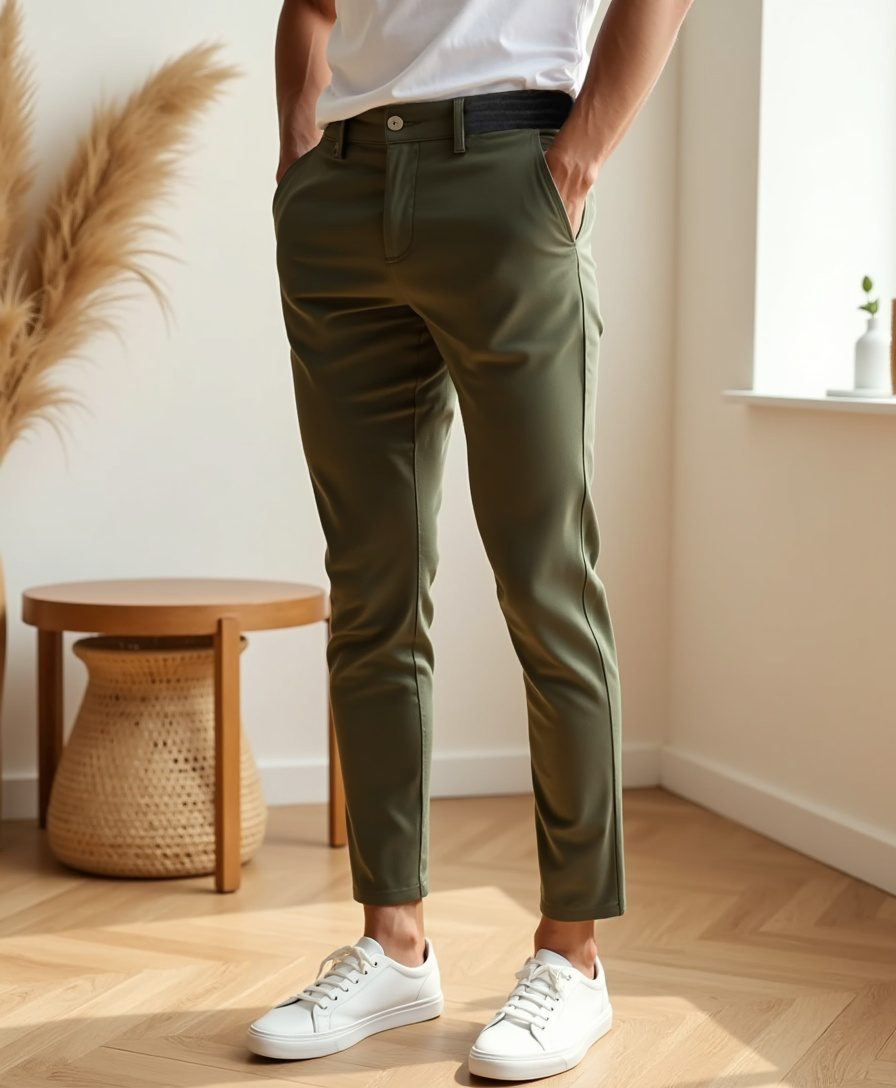 Old Aura | Men’s Stretch Trousers with Slim Cut