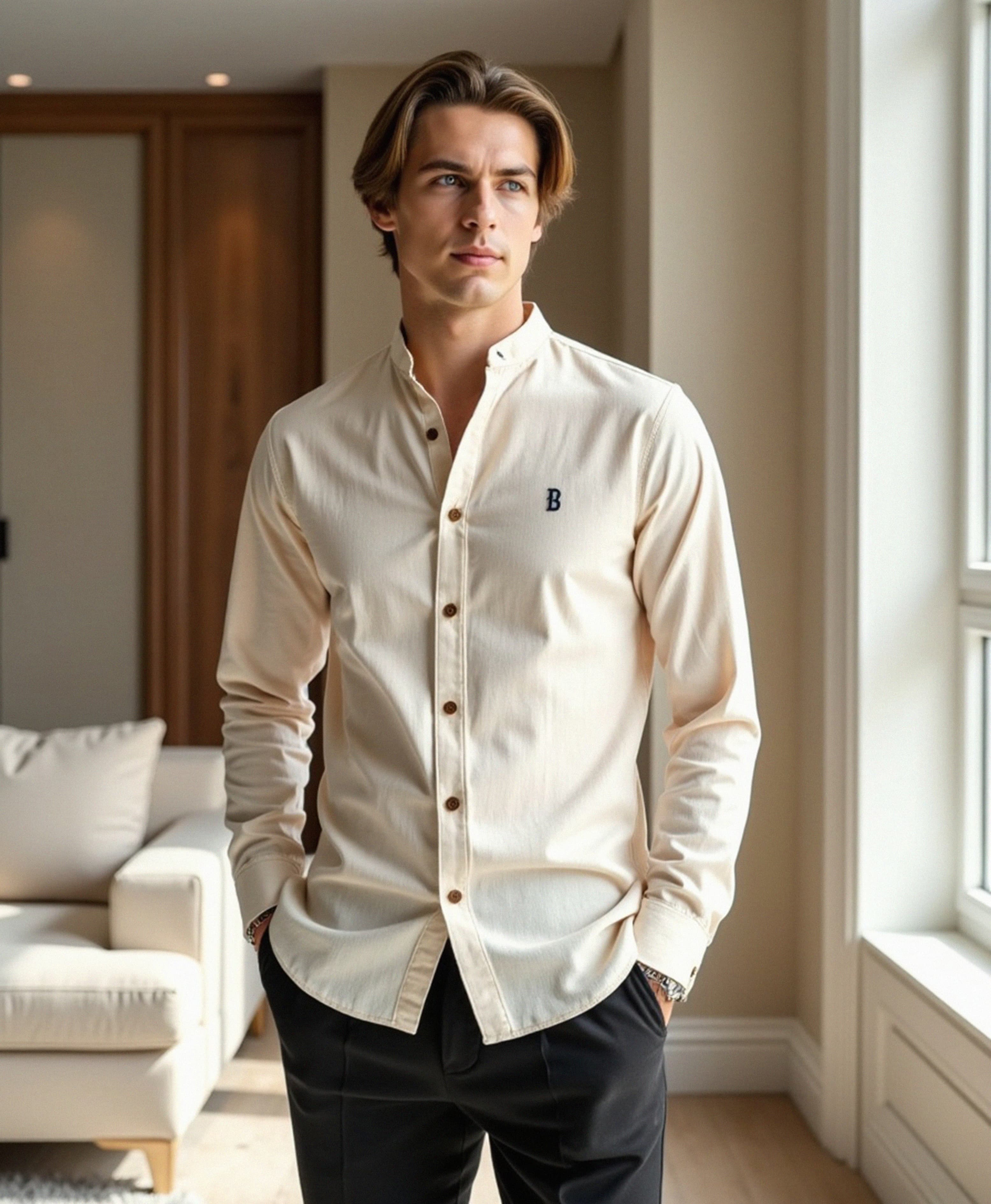 Old Aura | Men’s Collared Shirt with Button Placket