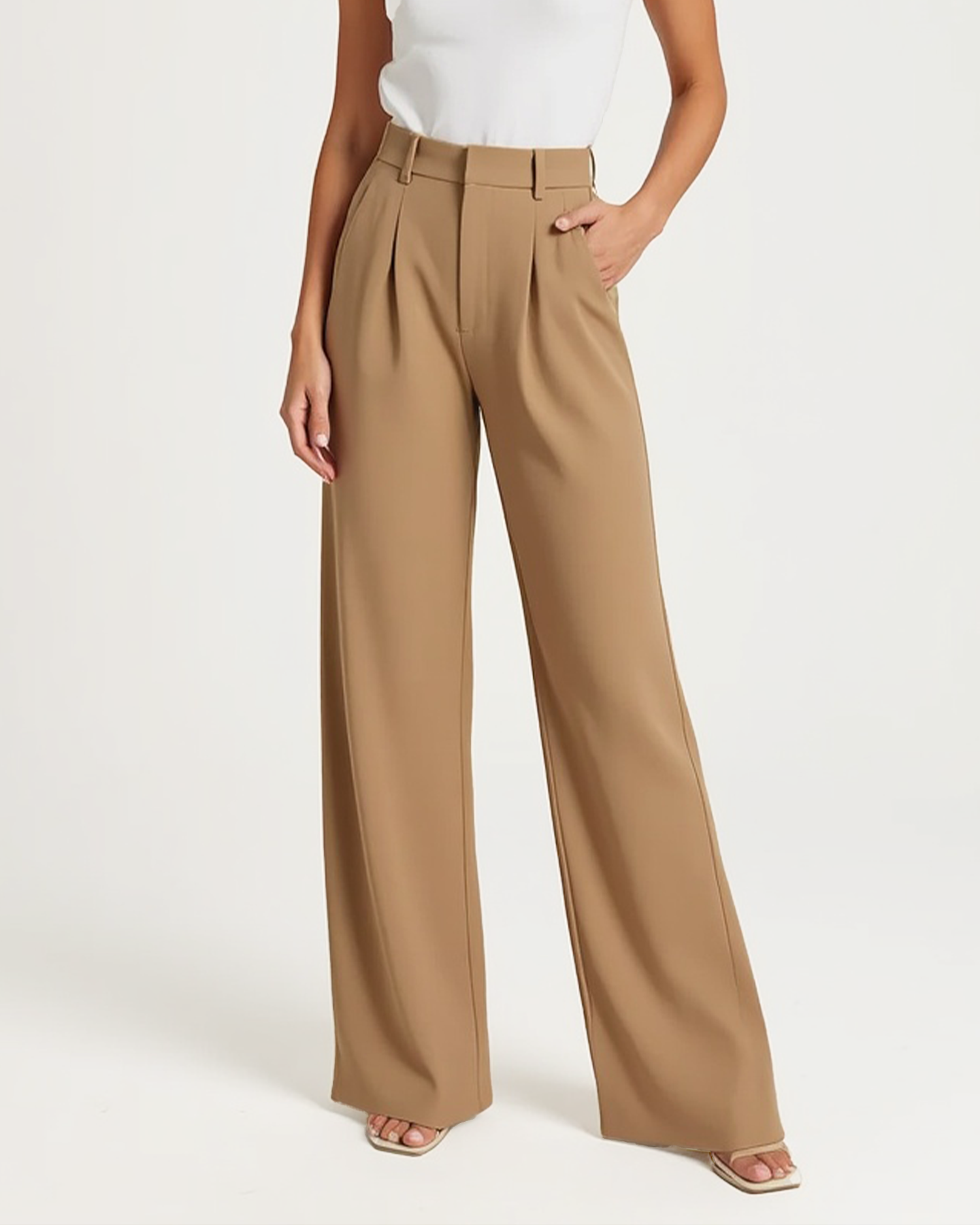 Old Aura | Women’s High-Waisted Wide Leg Pants with Figure-Flattering Cut