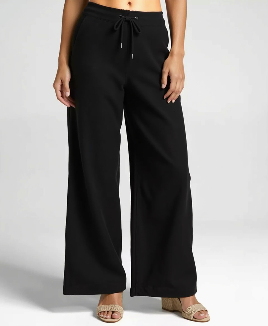 Old Aura | Women’s Linen Blend Loose Trousers with Elastic Waistband