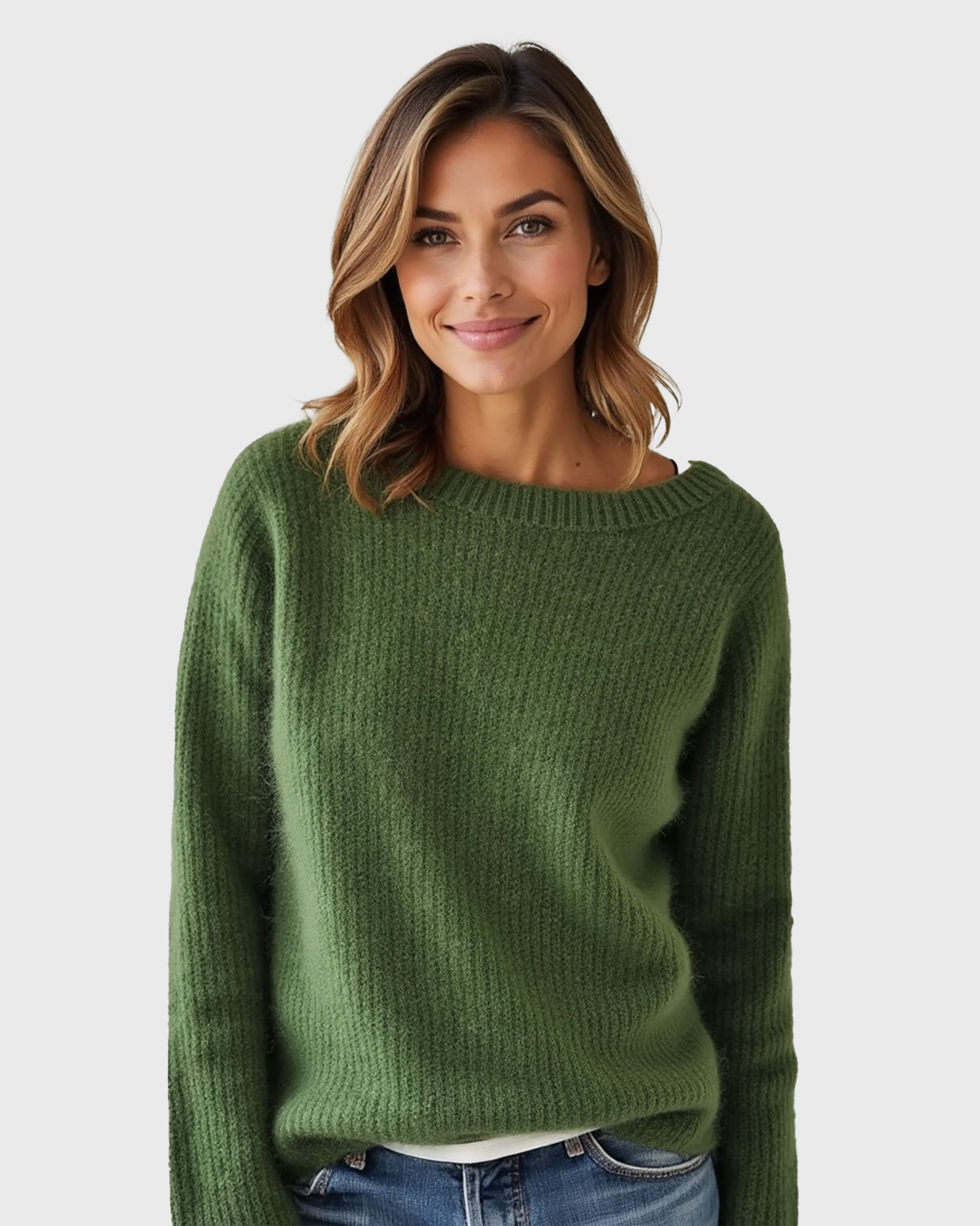 Old Aura | Women’s Loose Fit Sweater with Wide Round Neck