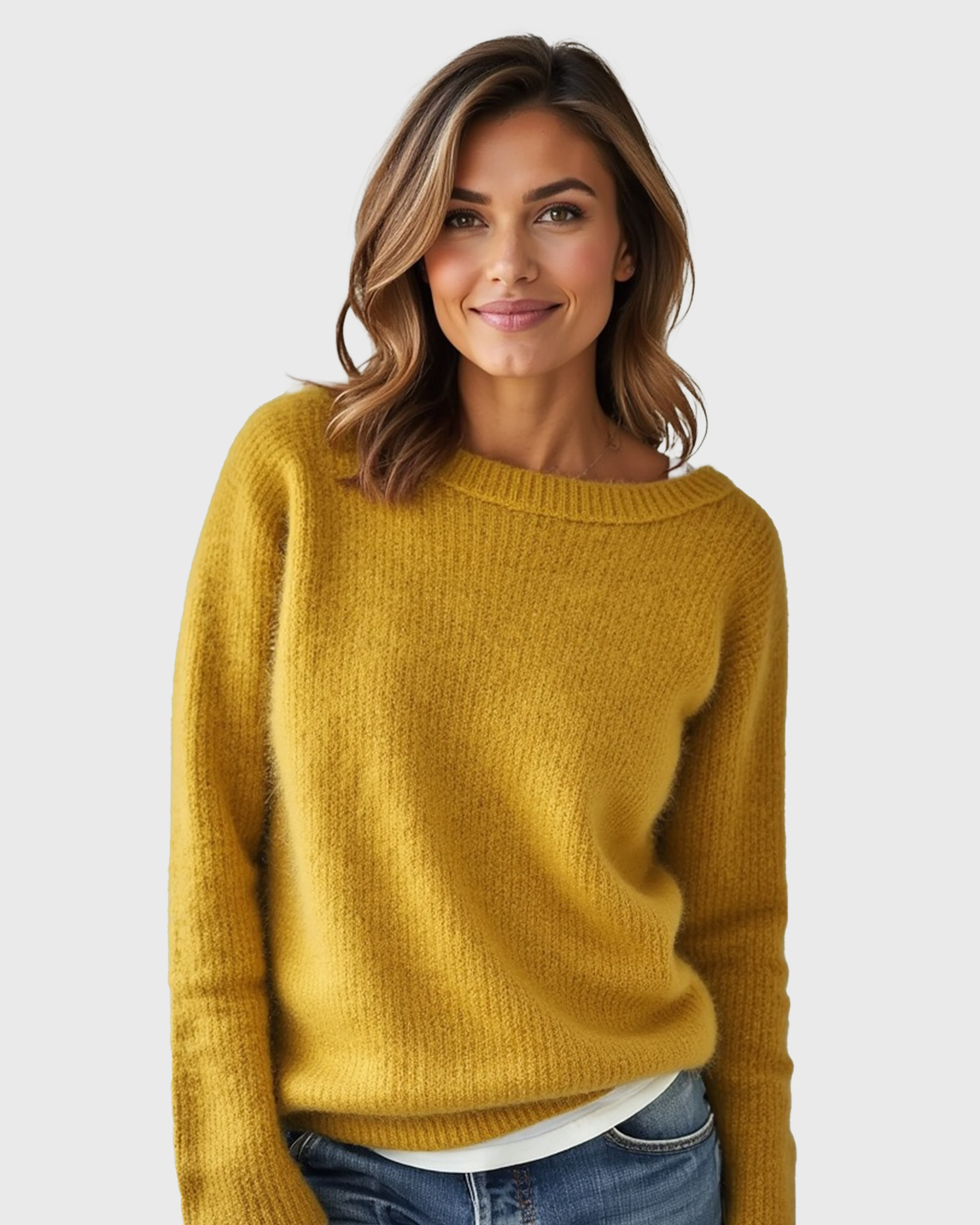 Old Aura | Women’s Loose Fit Sweater with Wide Round Neck