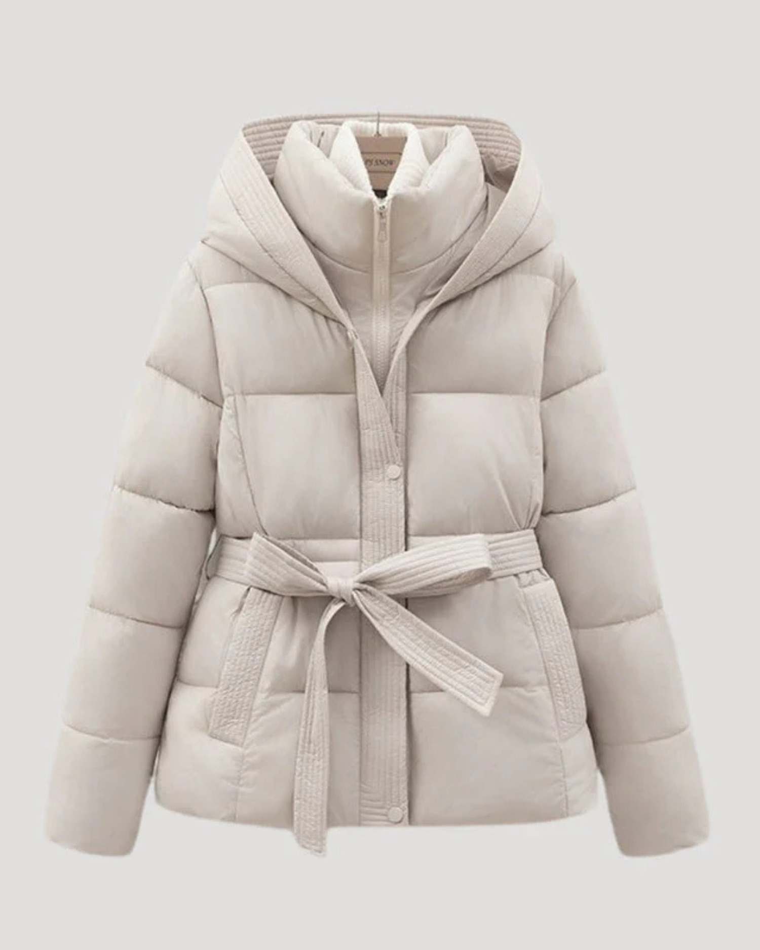 Old Aura | Women’s Quilted Padded Jacket with Tie Belt