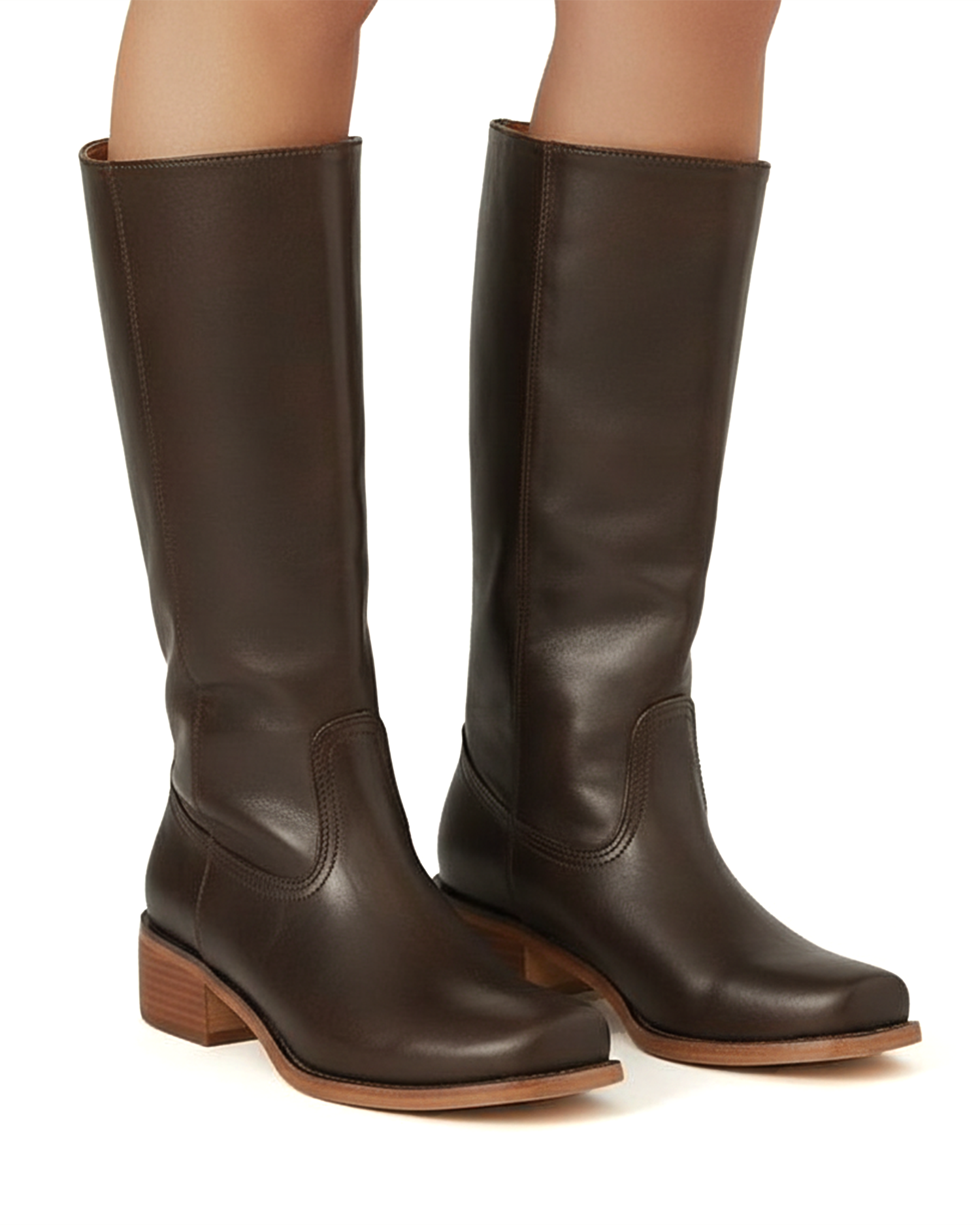Old Aura | Women’s Slim Fit Knee-High Boots with Structured Sole